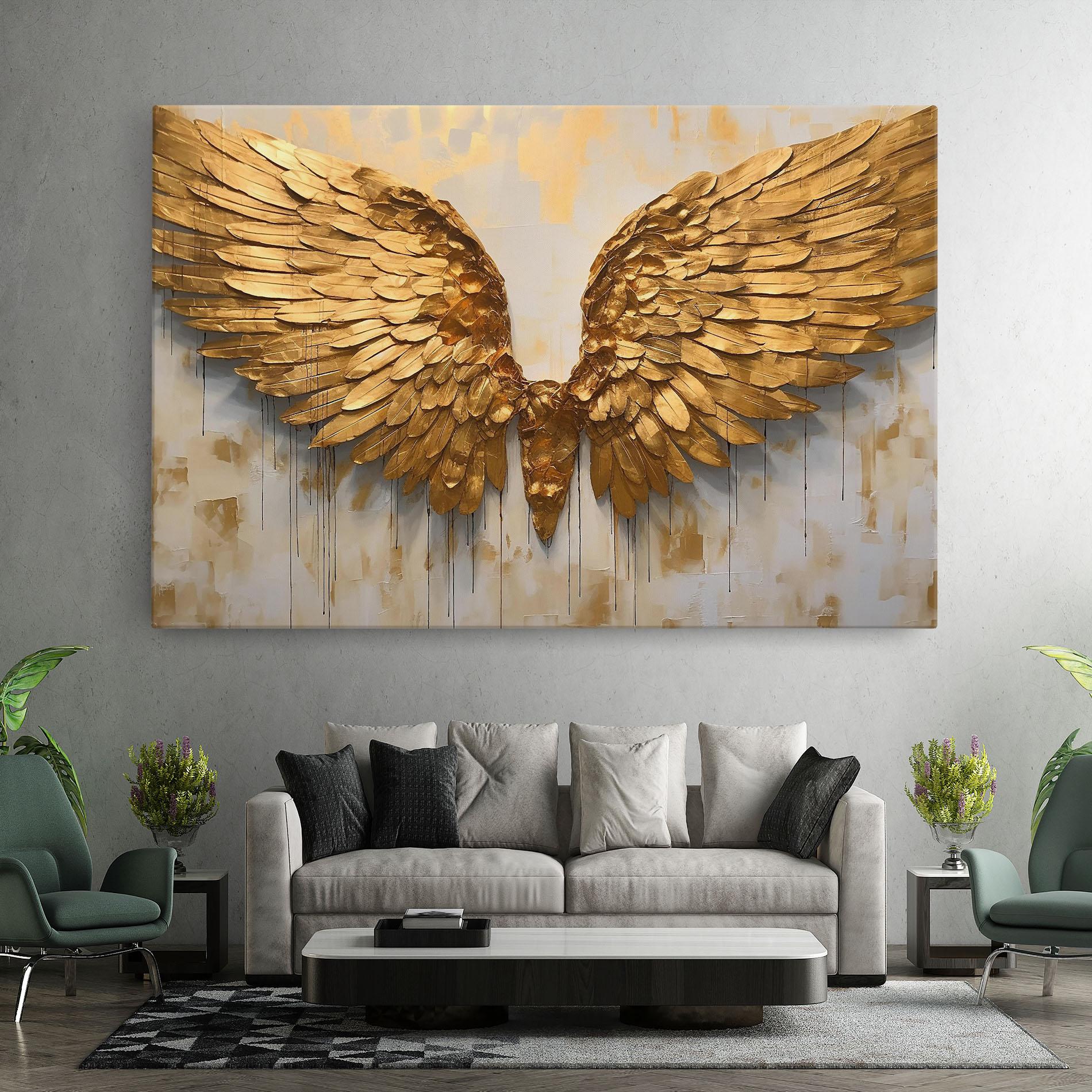Leinwandbild Golden Wings Art mockup 7