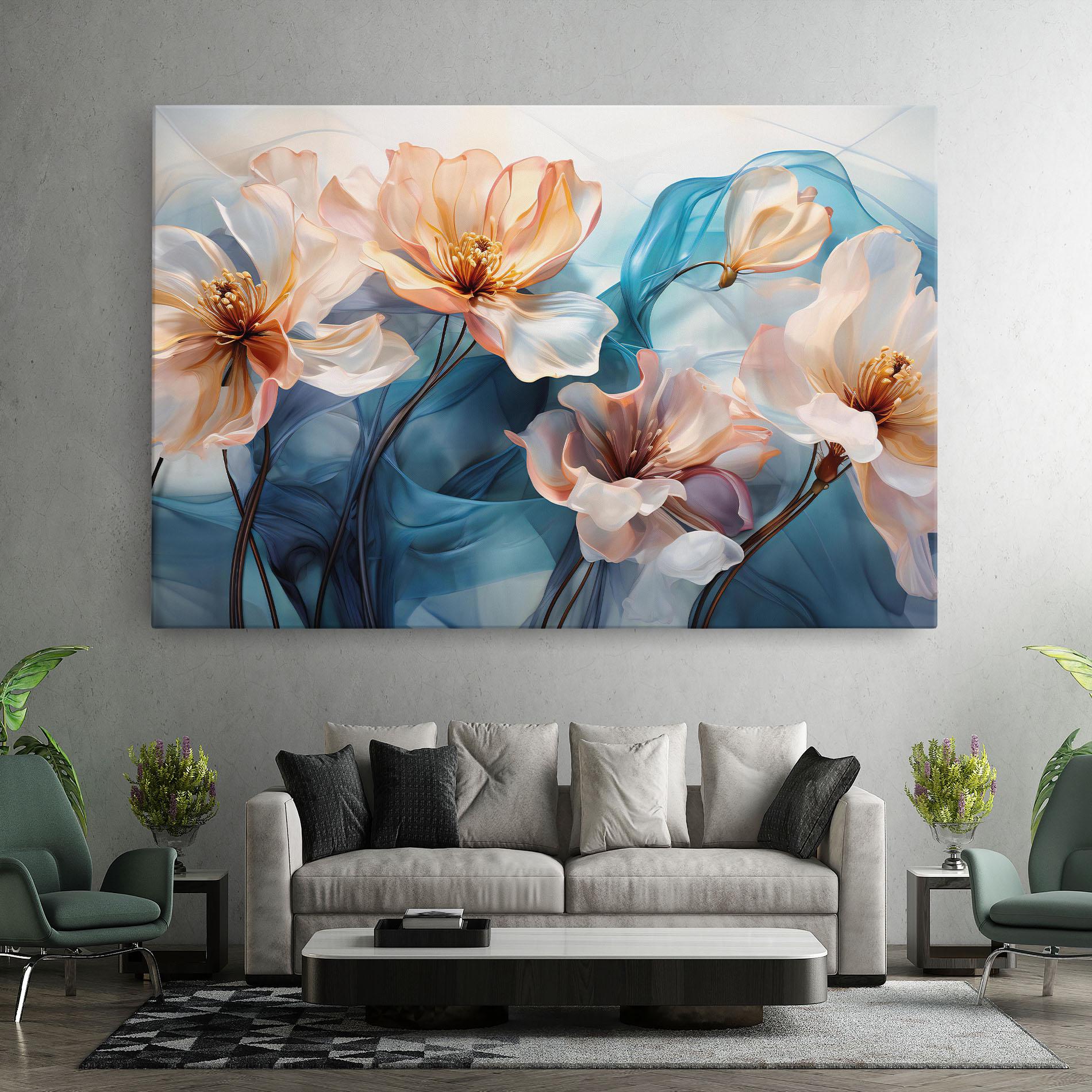 Leinwandbild Pink Flowers Floating mockup 7