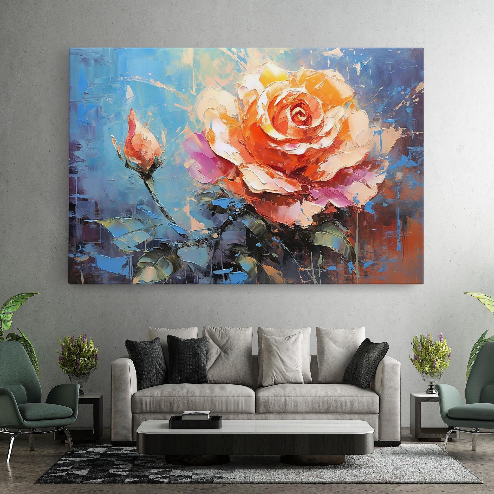 Leinwandbild Pretty Pink Rose Art mockup 7