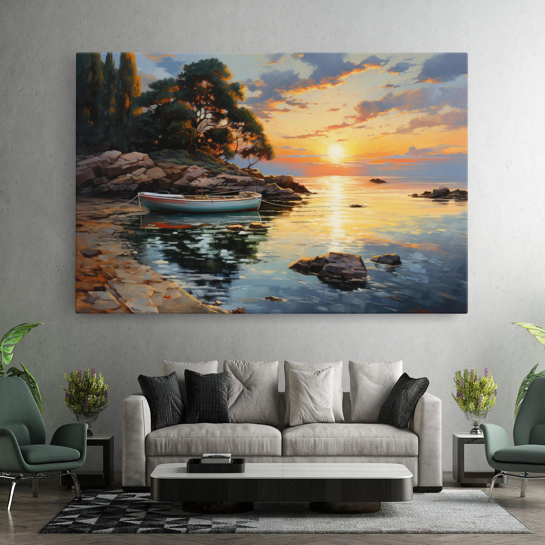 Leinwandbild Sunset Sea Art mockup 7
