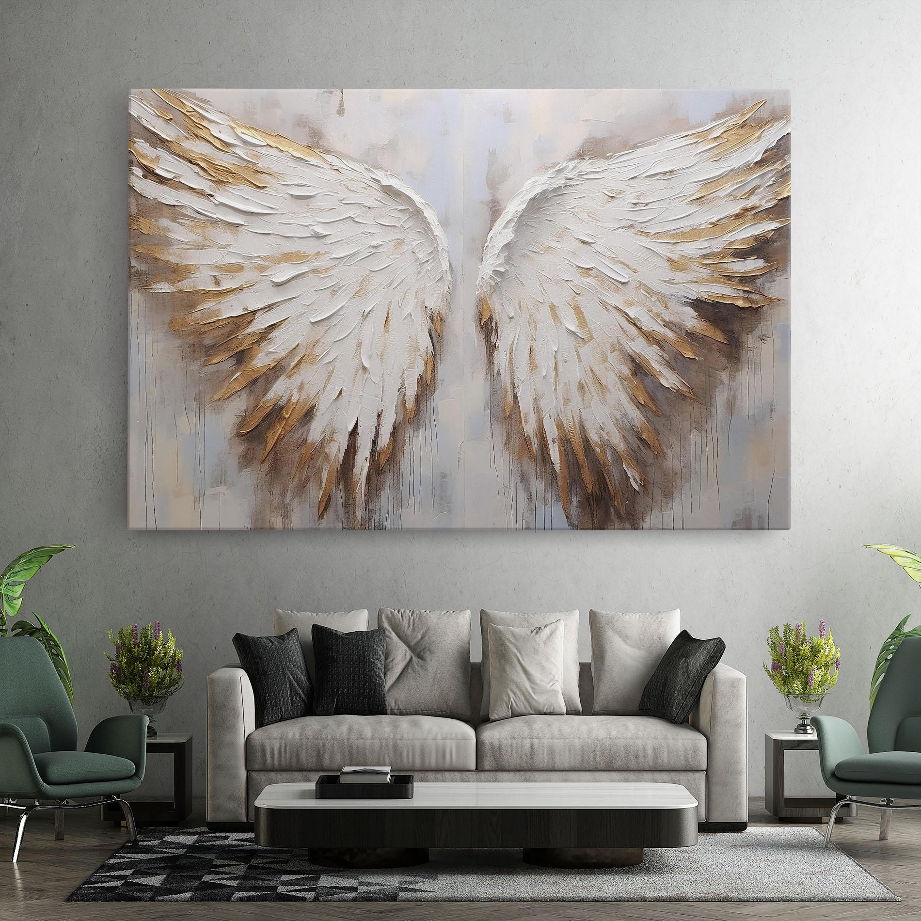 Leinwandbild White Angel Wings mockup 7