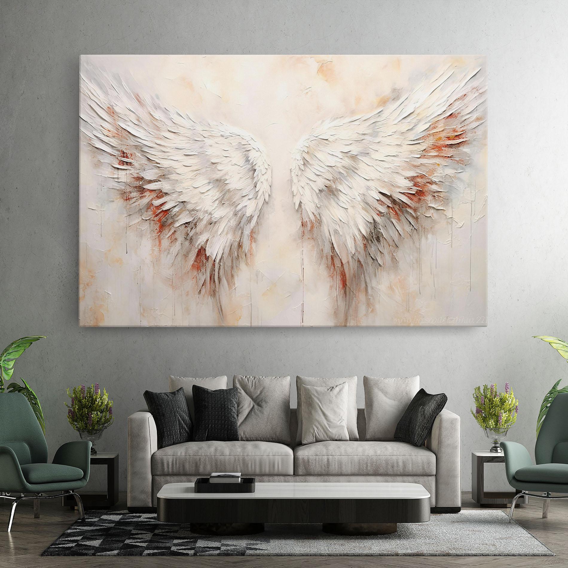 Leinwandbild White Bloody Wings mockup 7