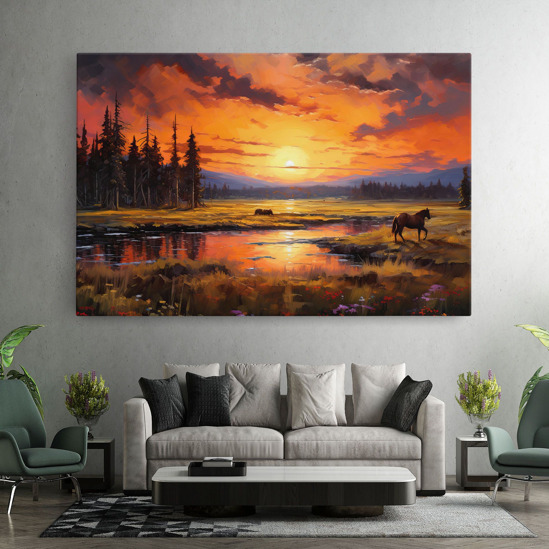 Wild Horses Painting mockup 7