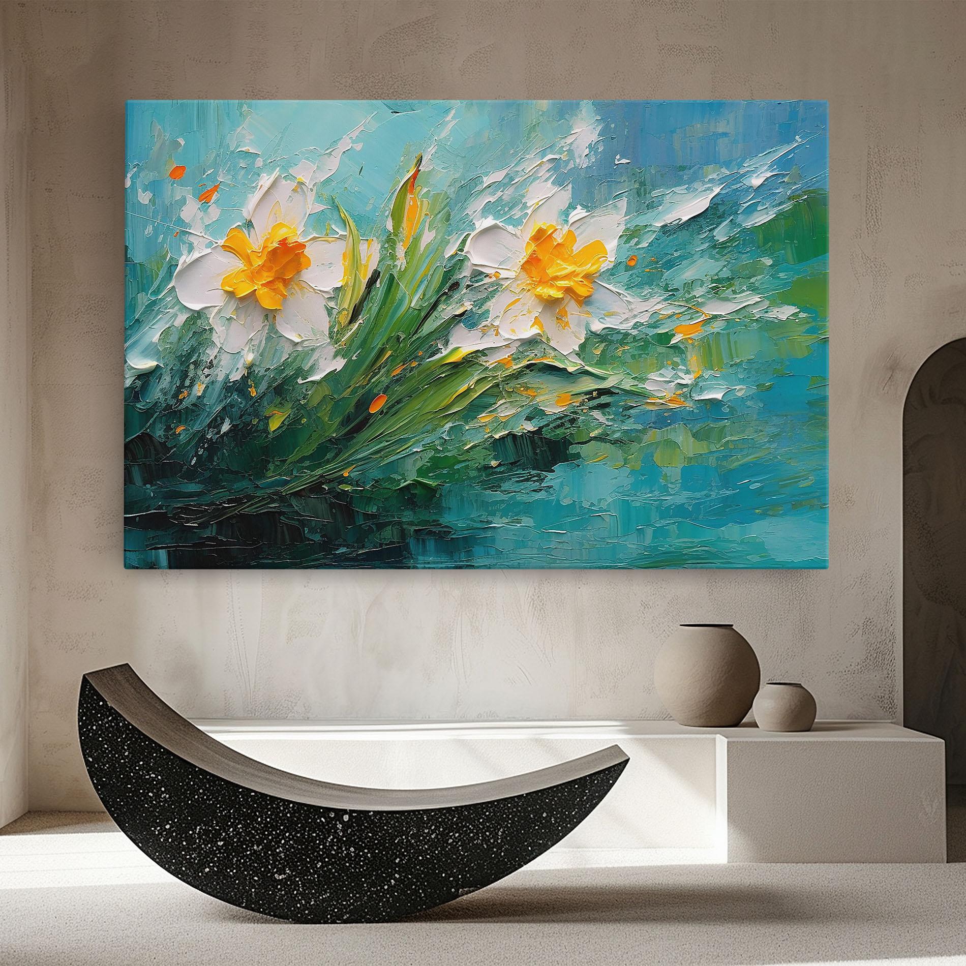 Leinwandbild Abstract Flower Painting mockup 8