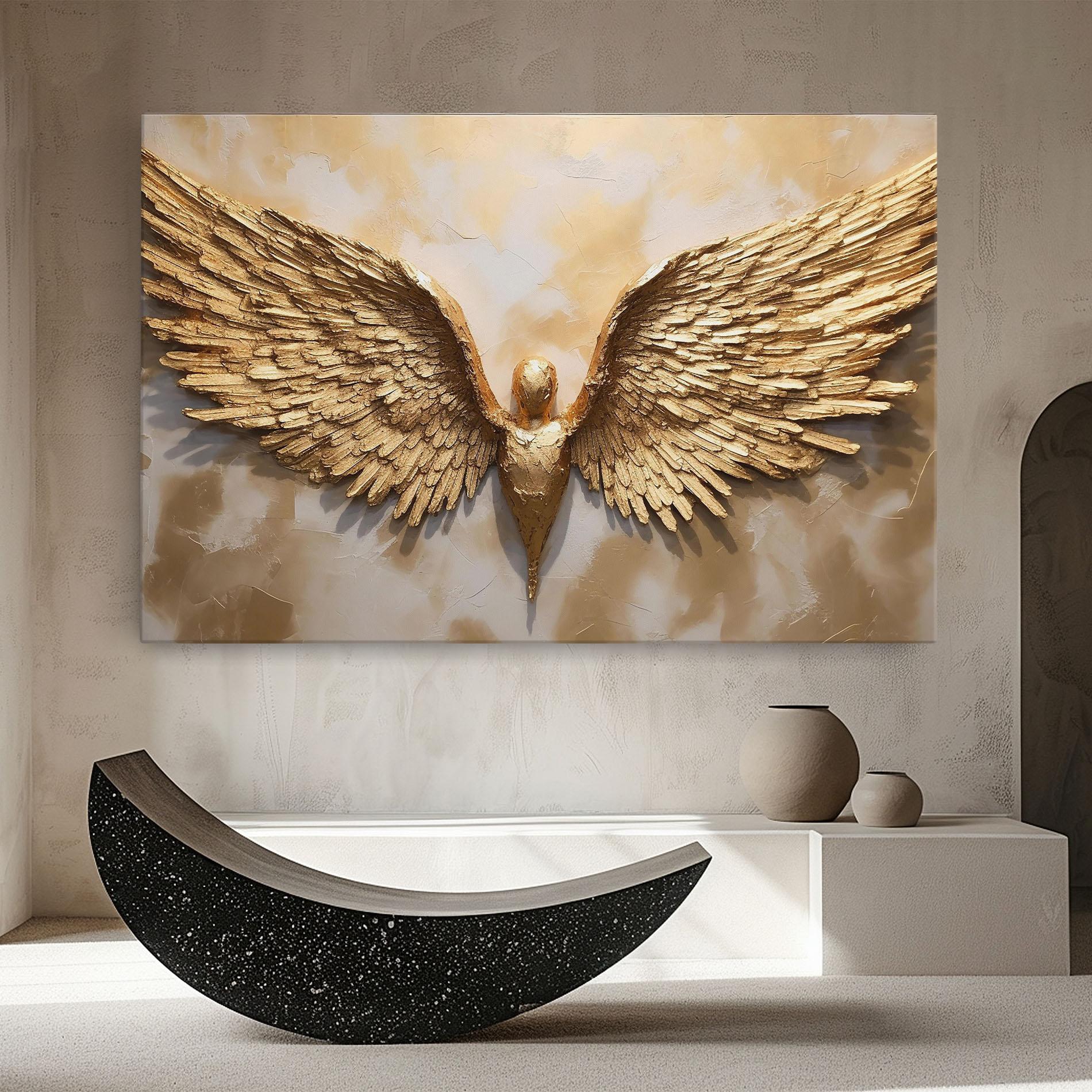 Leinwandbild Beautiful Gold Wings mockup 8