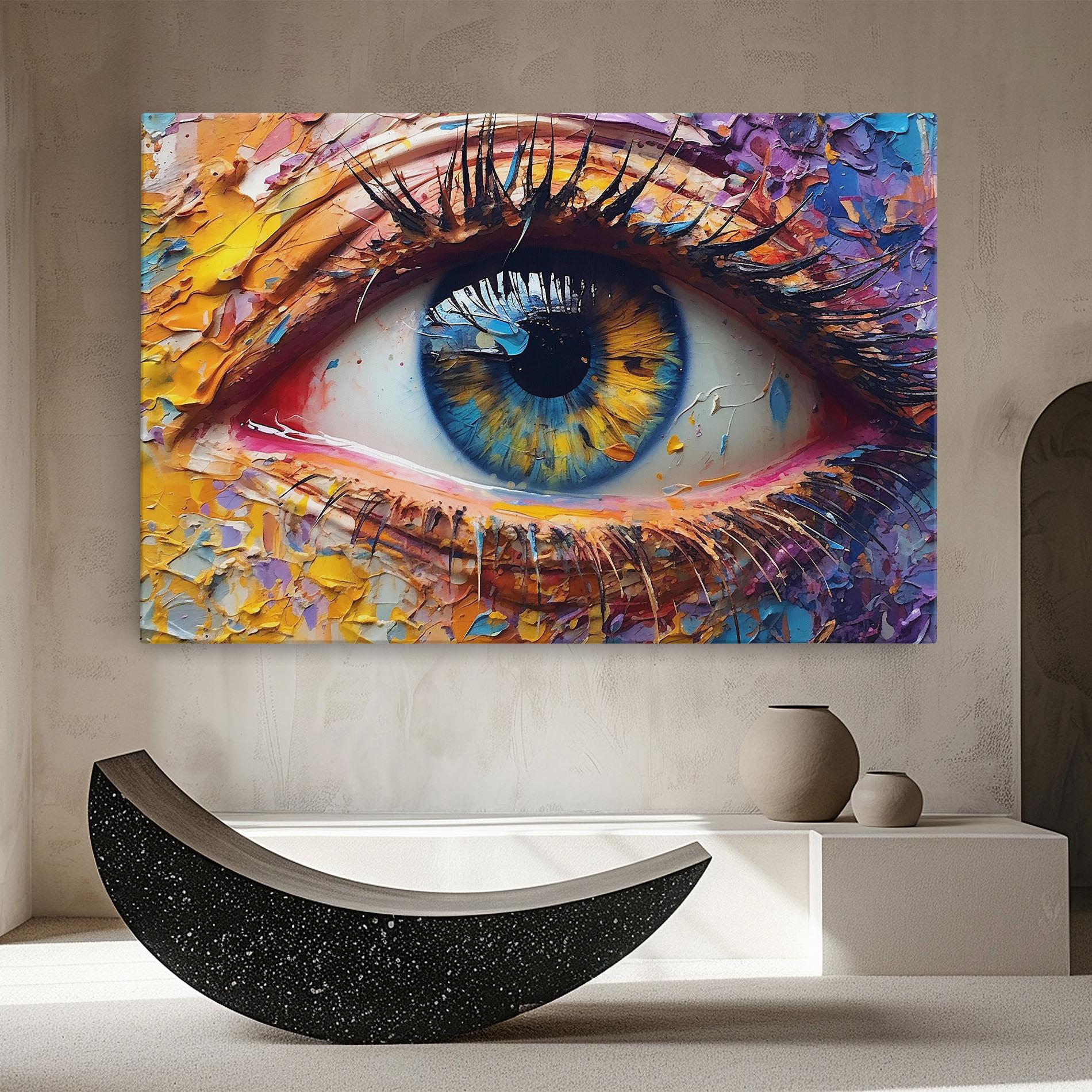 Leinwandbild Blue Eyes Art mockup 8