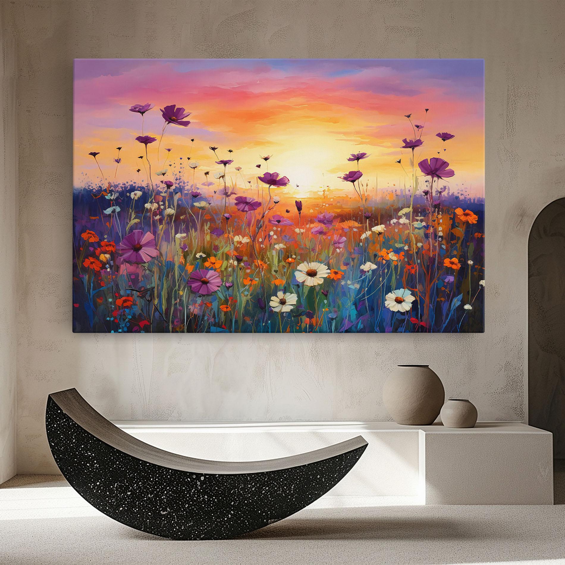 Leinwandbild Dreamy Field Flowers mockup 8