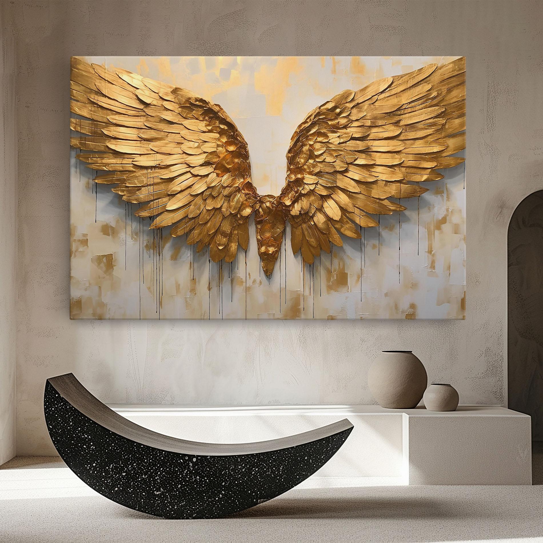 Leinwandbild Golden Wings Art mockup 8