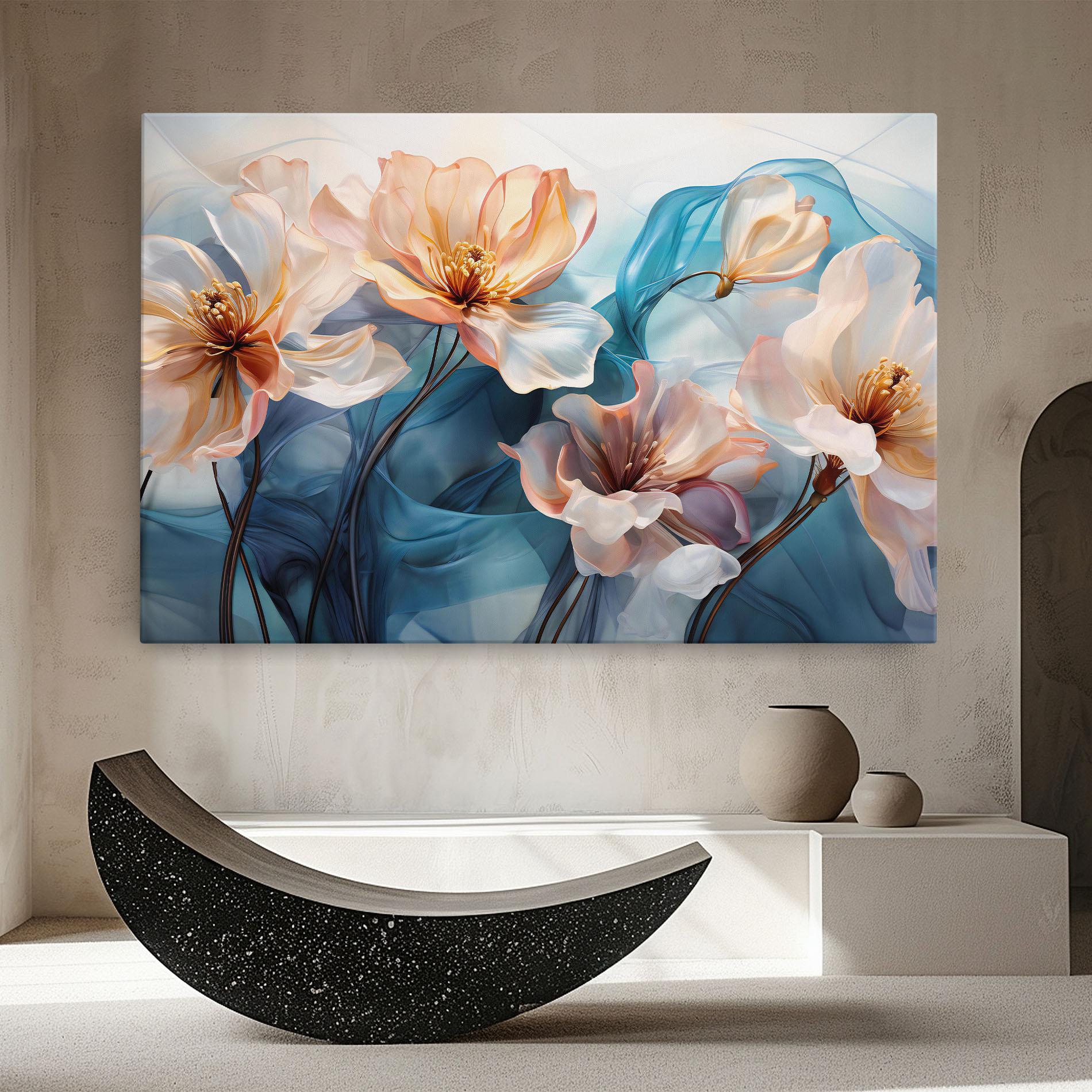 Leinwandbild Pink Flowers Floating mockup 8