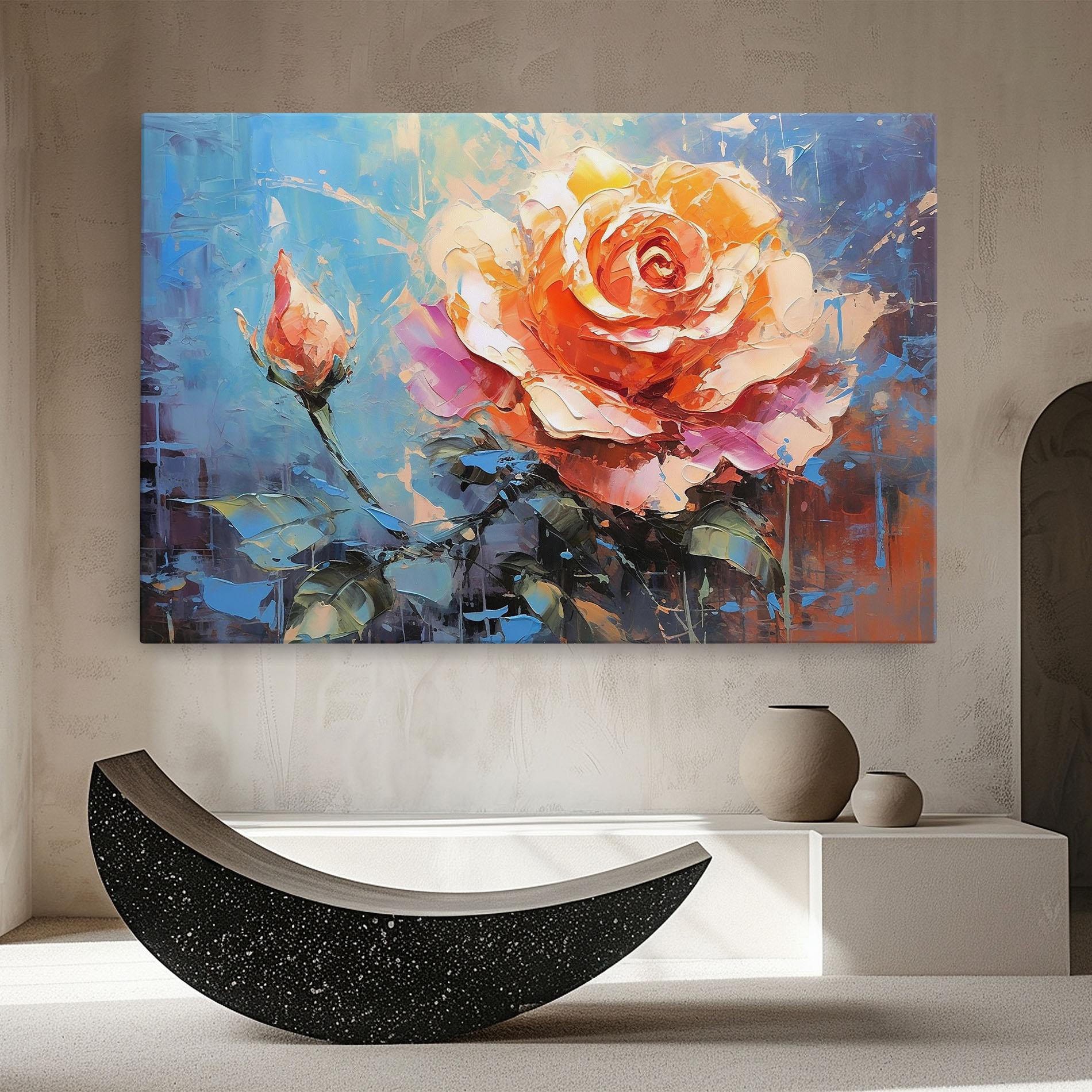 Leinwandbild Pretty Pink Rose Art mockup 8