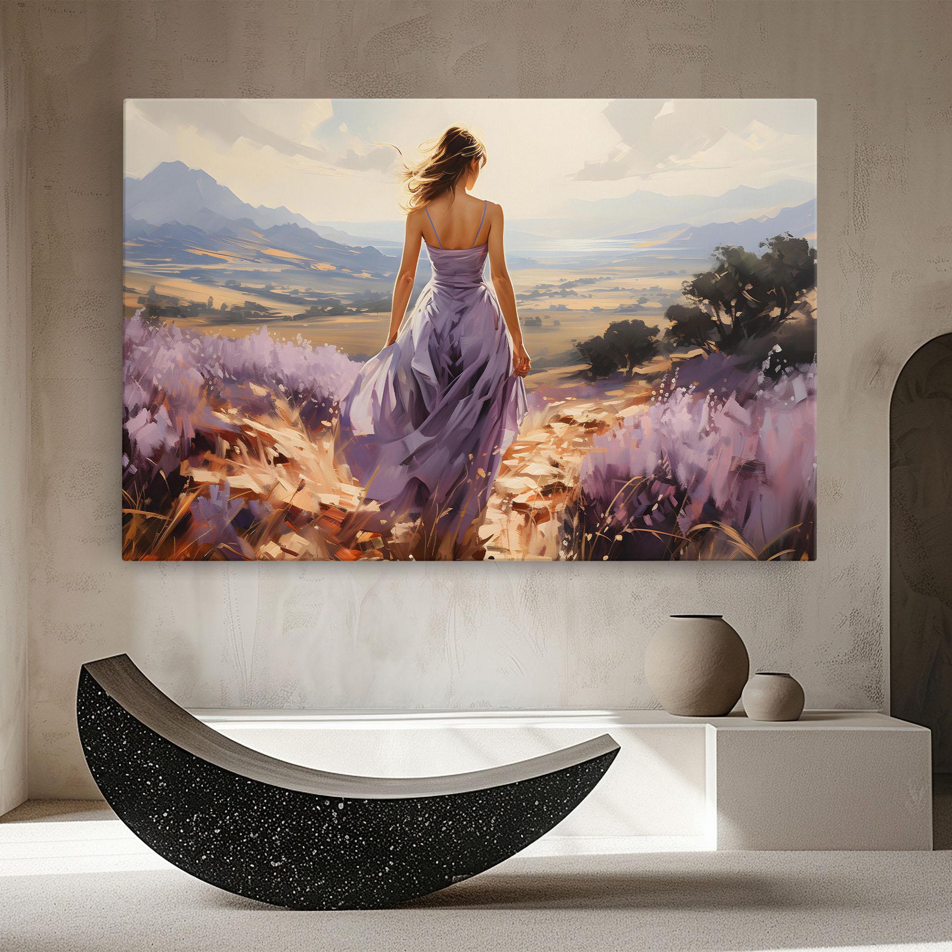 Leinwandbild Purple Dress Woman mockup 8