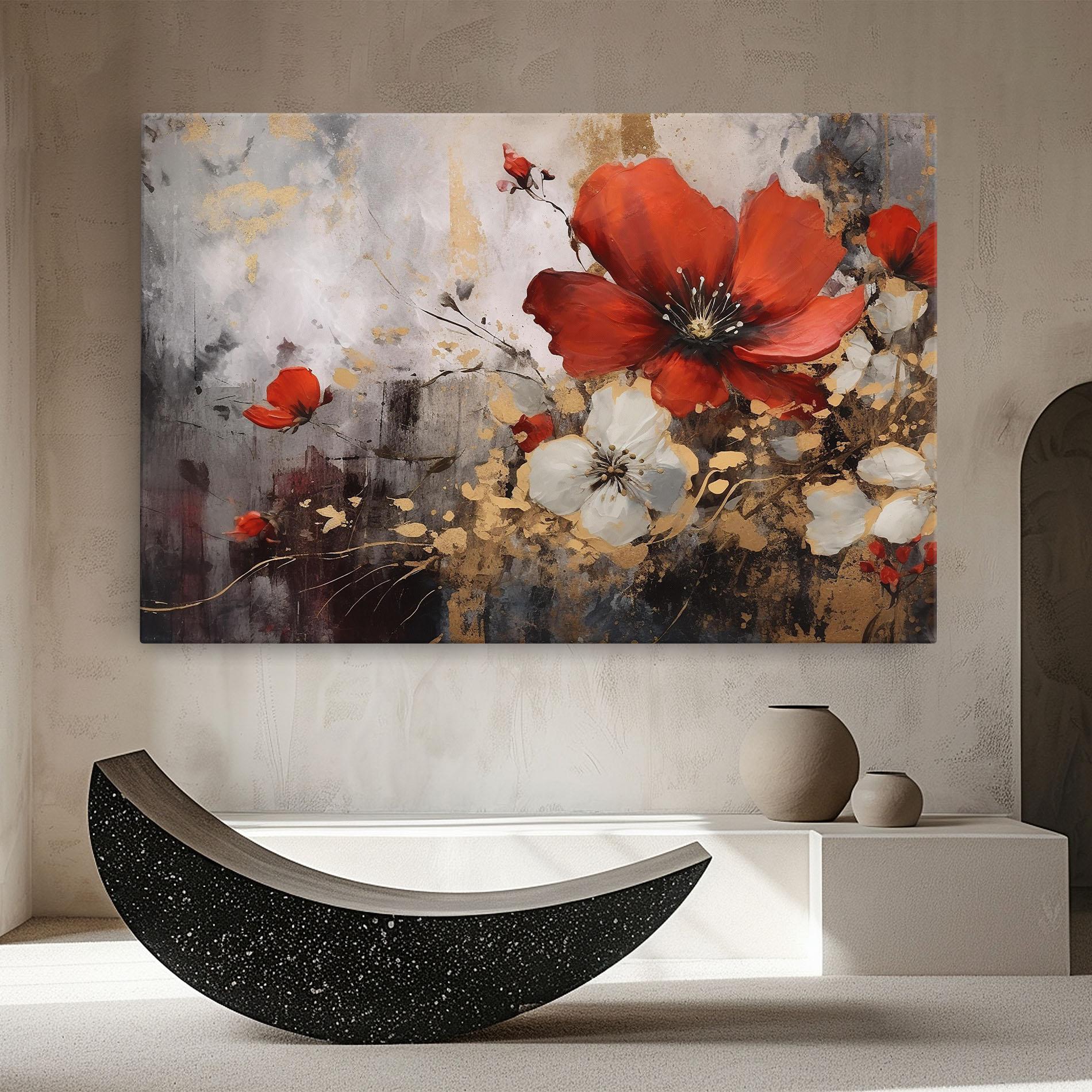 Leinwandbild Red Poppy Painting mockup 8