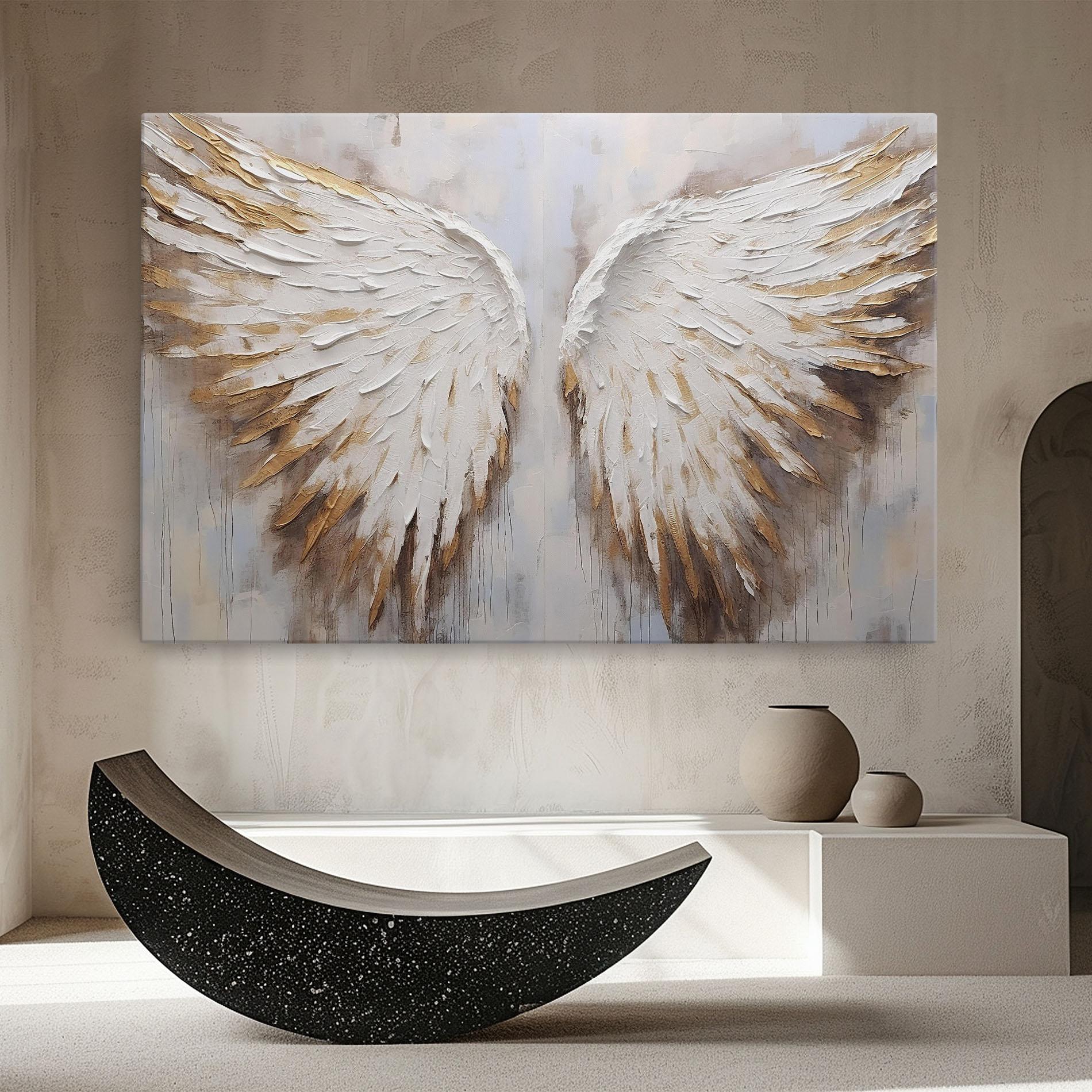 Leinwandbild White Angel Wings mockup 8