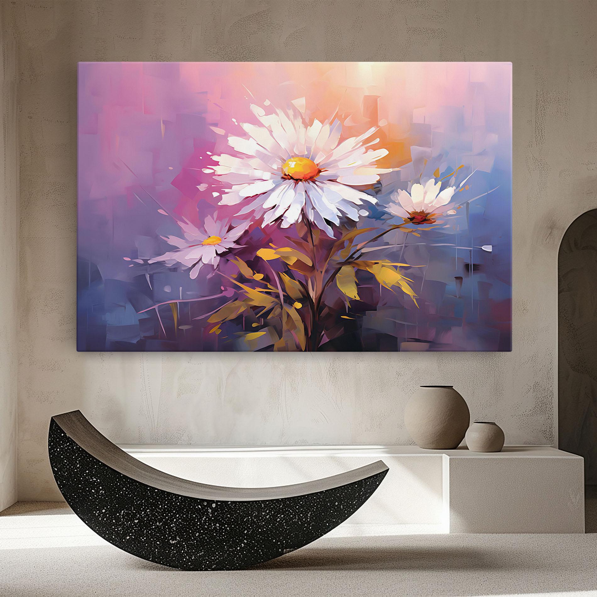 Leinwandbild White Flower On Purple mockup 8