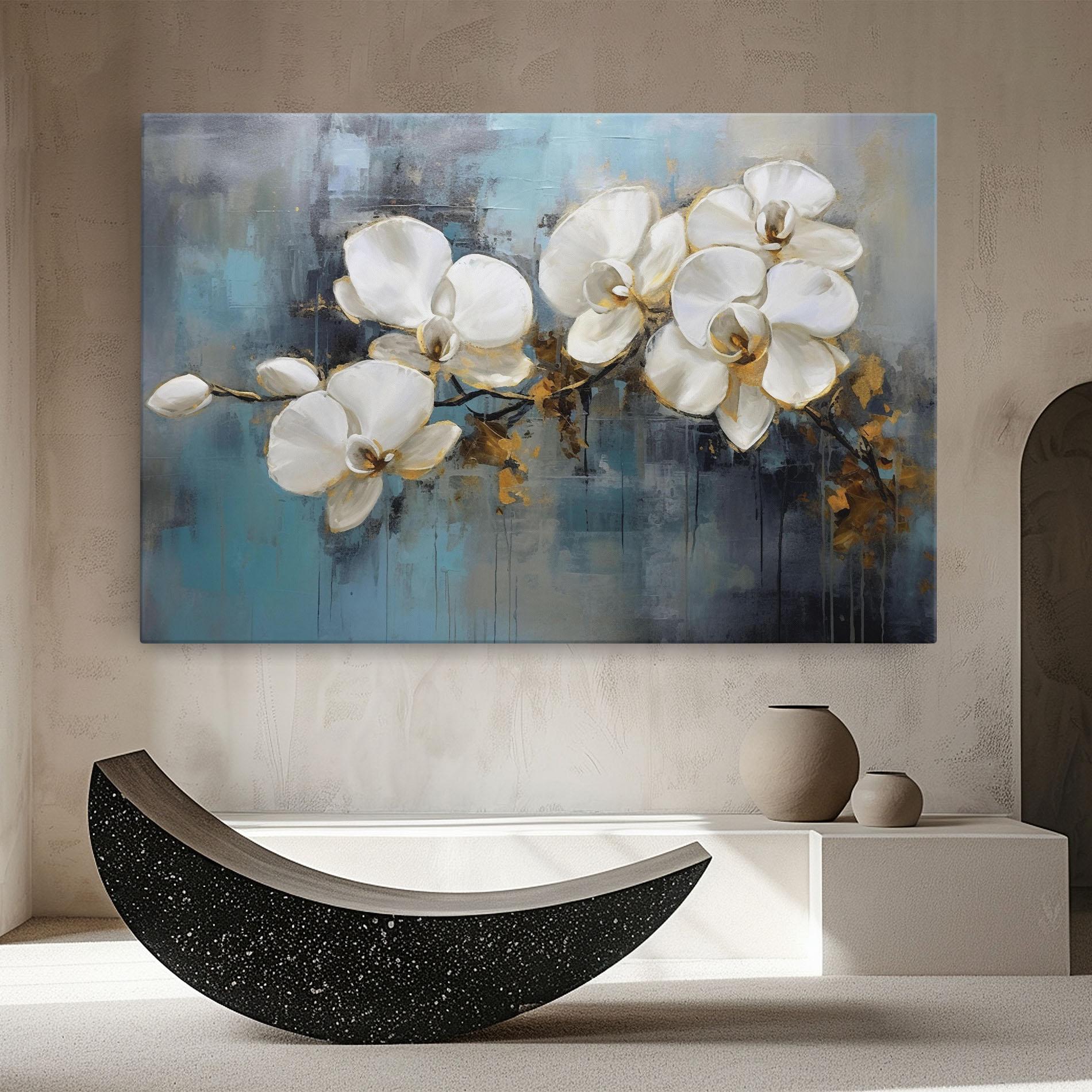 Leinwandbild White Orchids Painting mockup 8