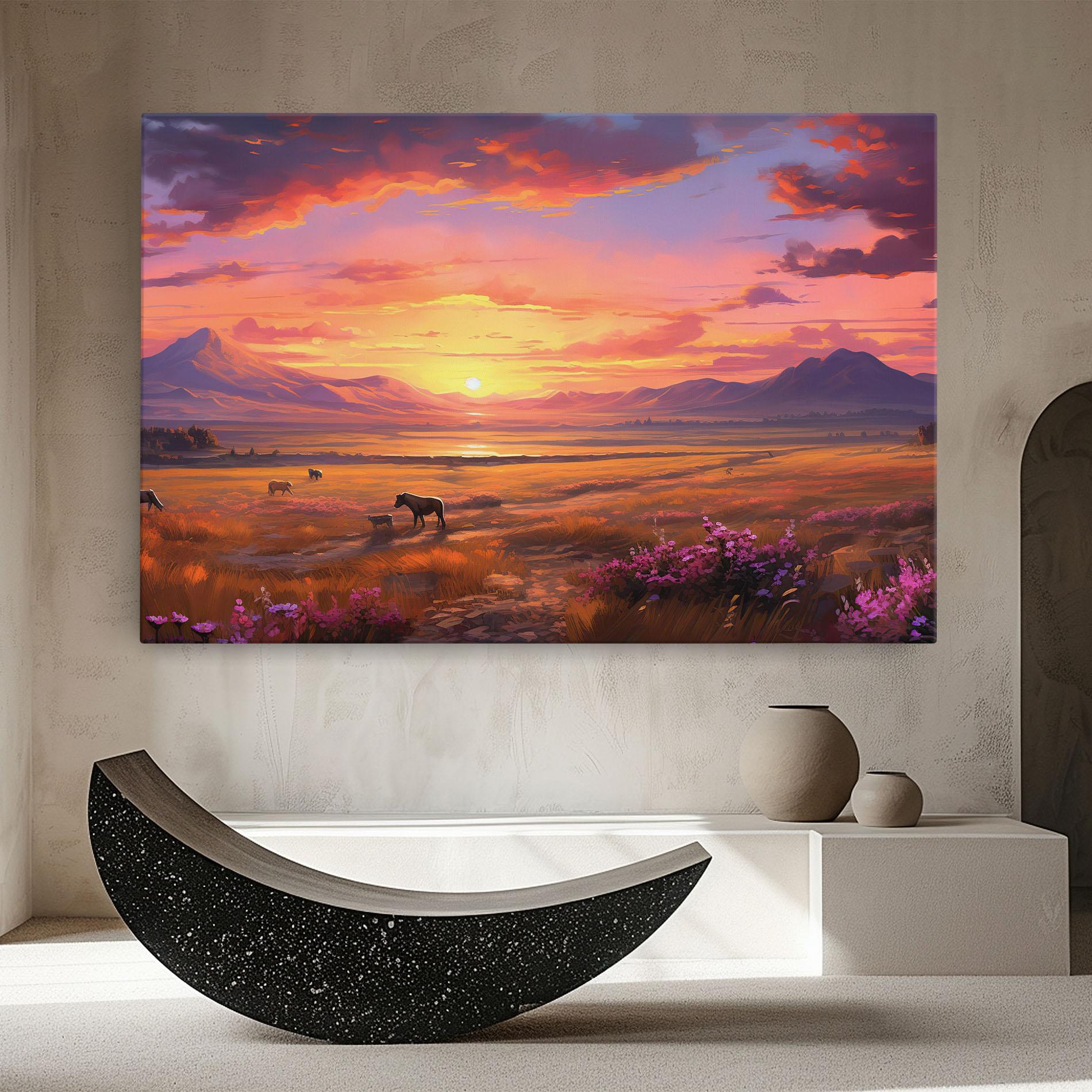 Leinwandbild Wild Horses Art mockup 8