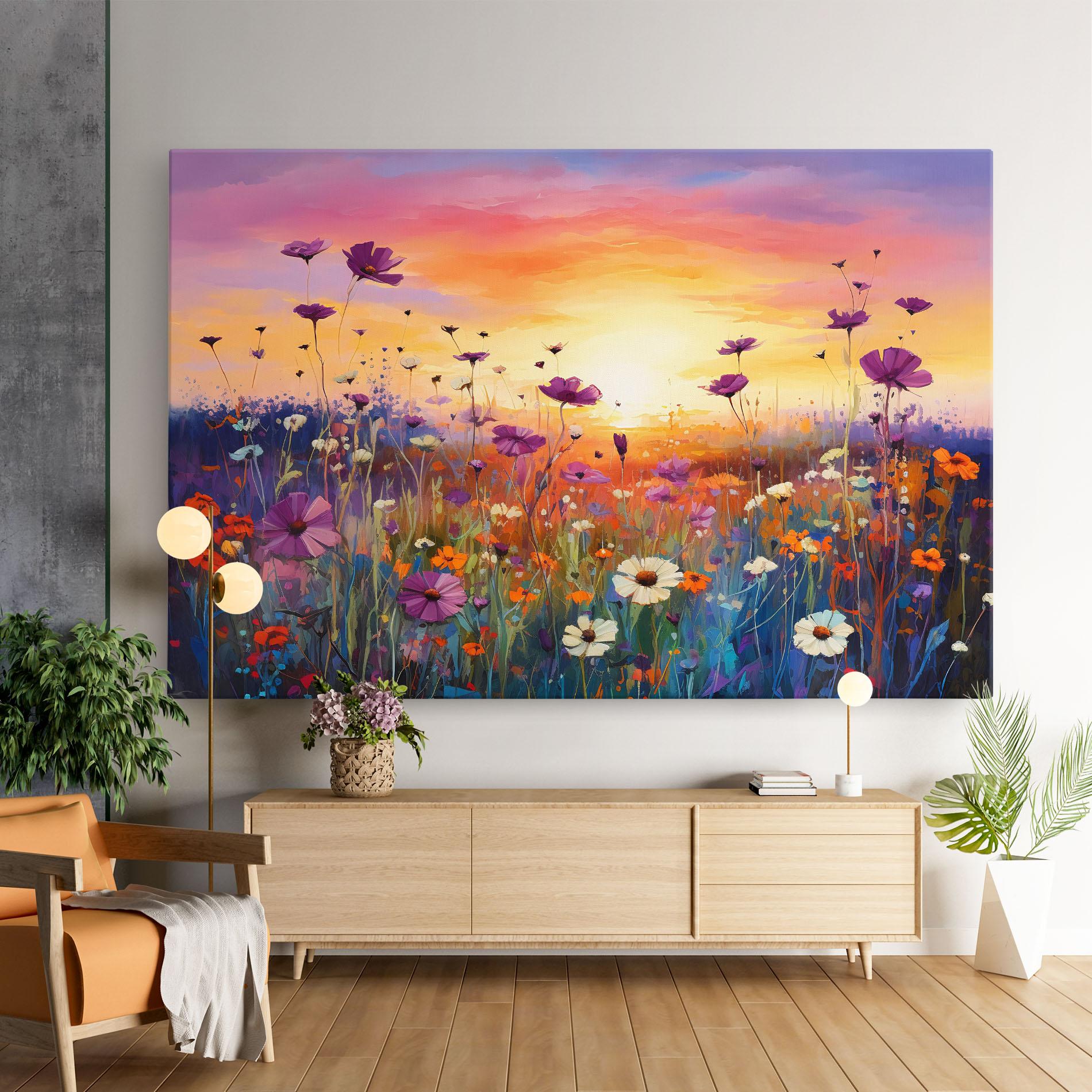Leinwandbild Dreamy Field Flowers mockup 9