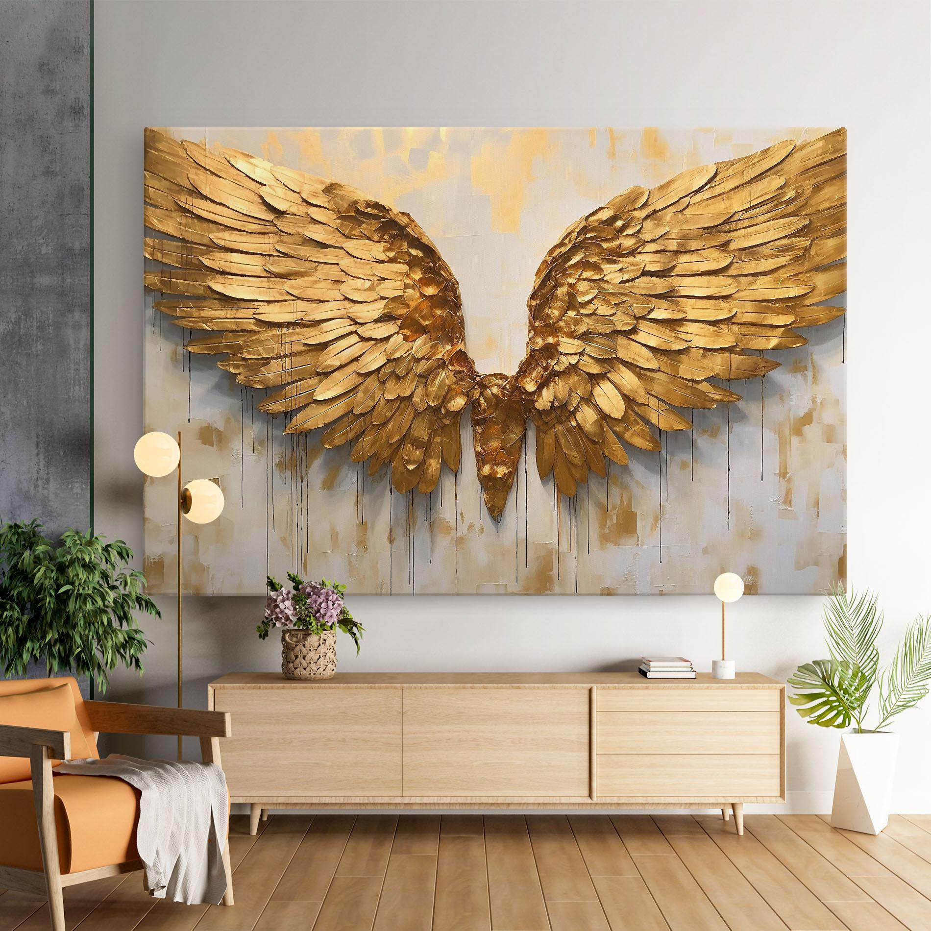 Leinwandbild Golden Wings Art mockup 9