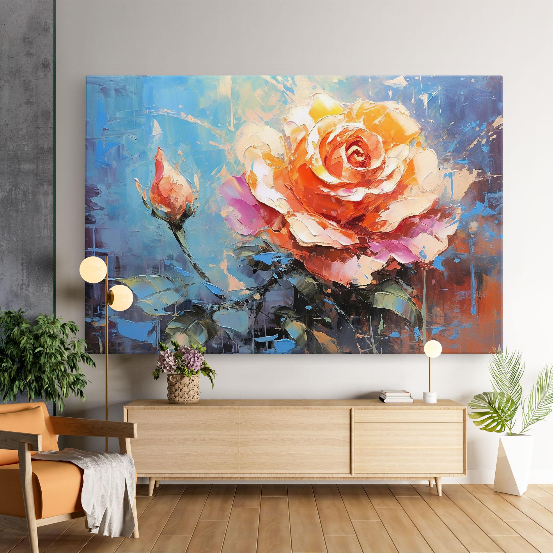 Leinwandbild Pretty Pink Rose Art mockup 9