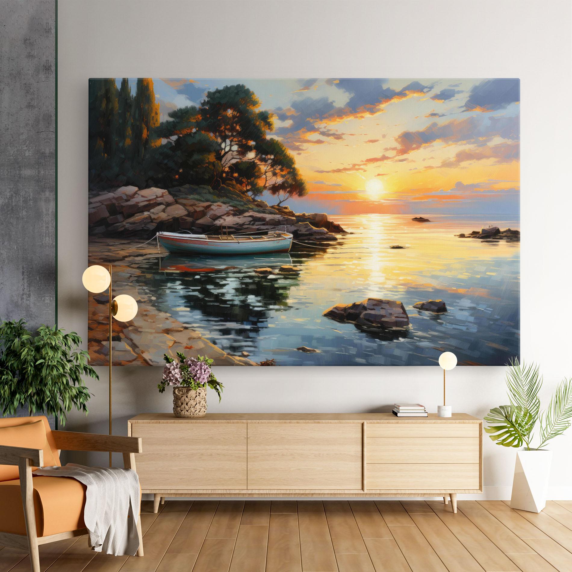 Leinwandbild Sunset Sea Art mockup 9