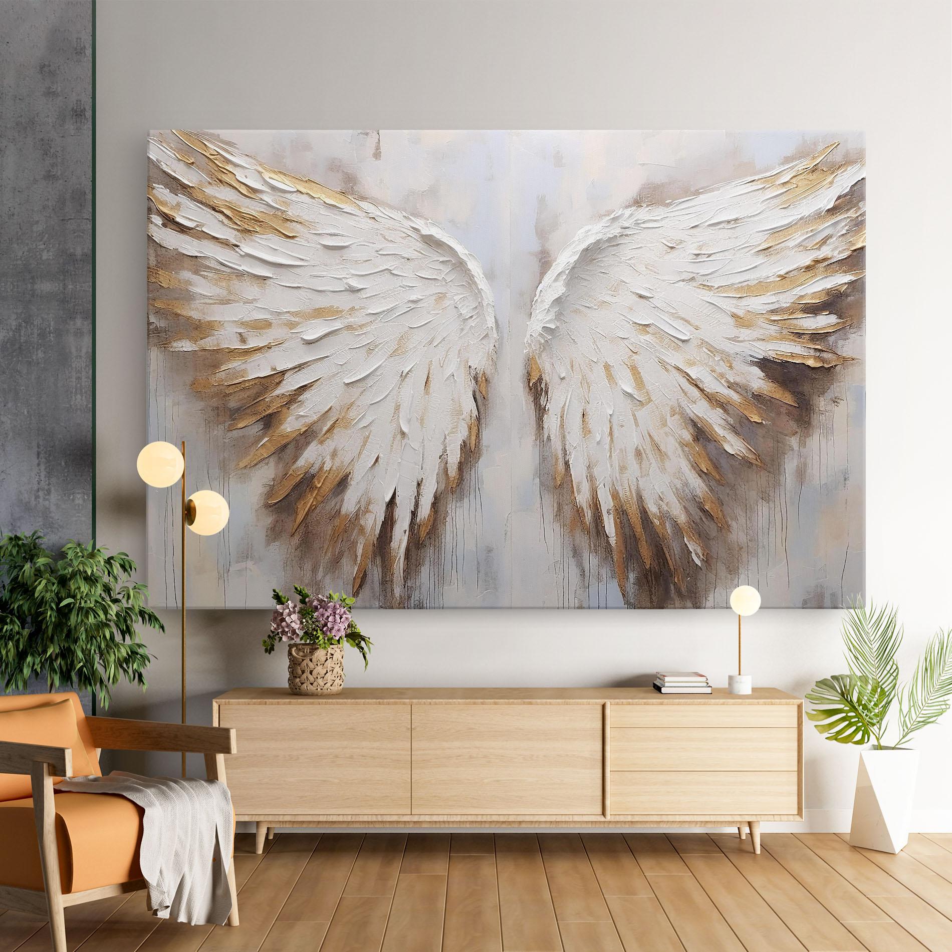 Leinwandbild White Angel Wings mockup 9