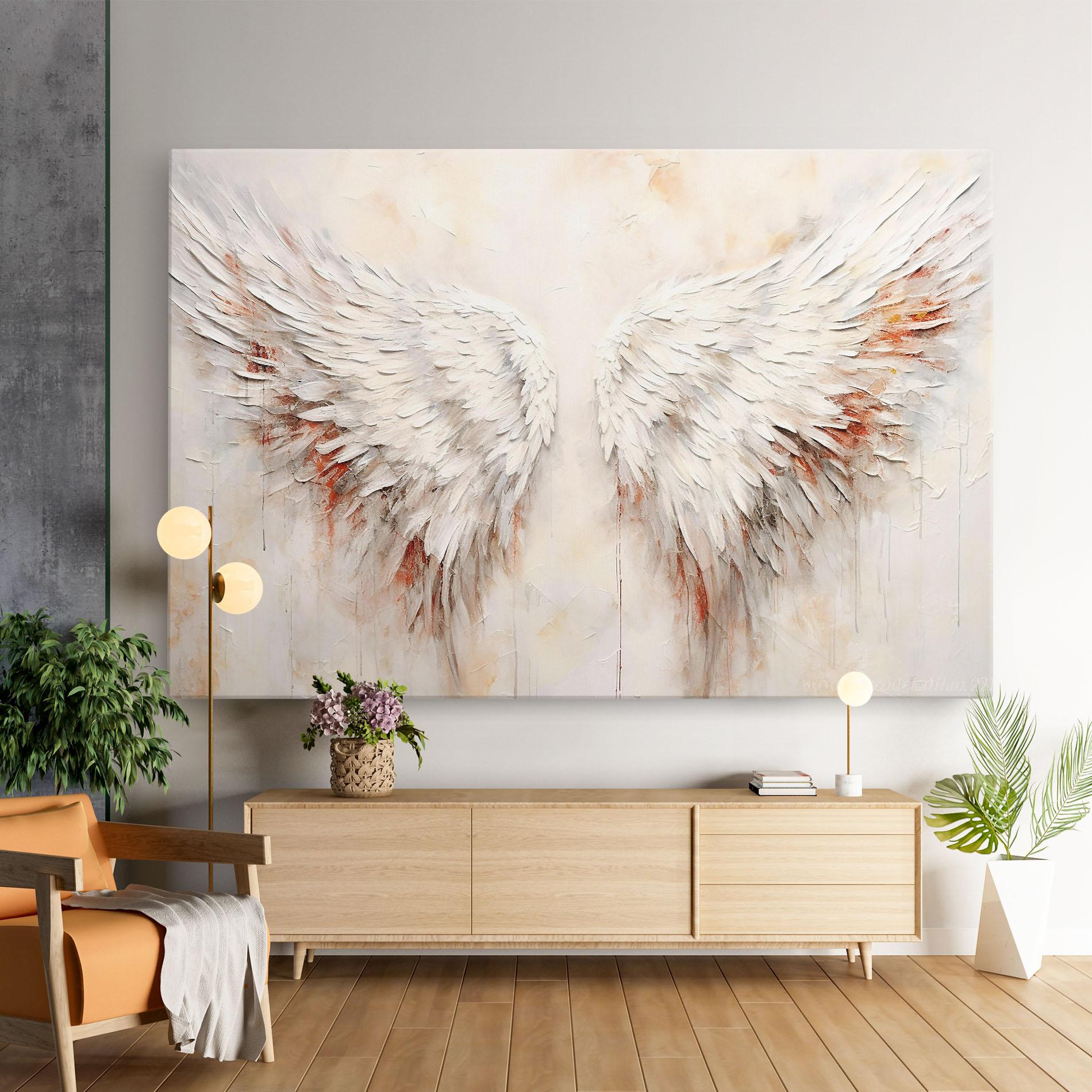 Leinwandbild White Bloody Wings mockup 9