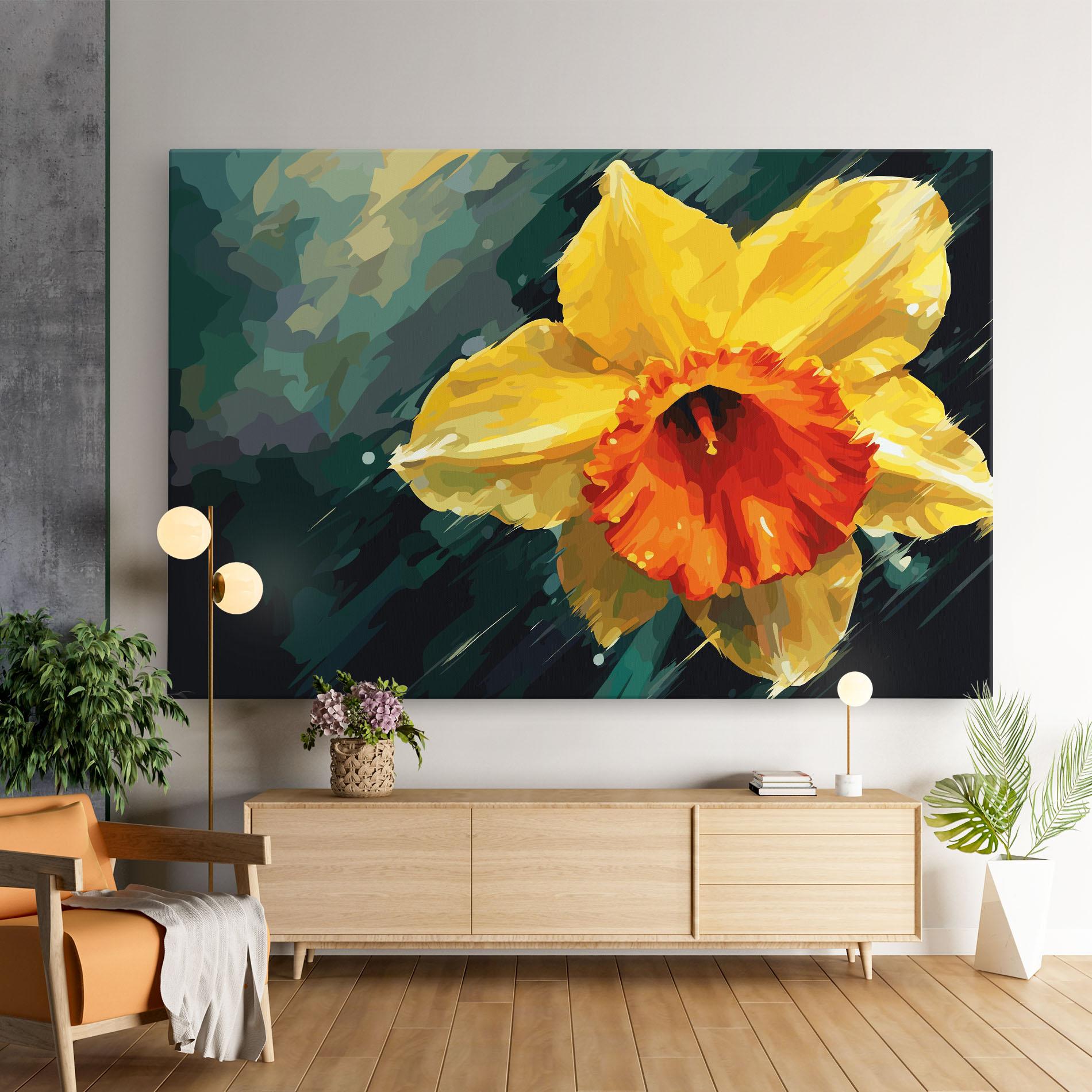Leinwandbild Yellow Flower Art mockup 9
