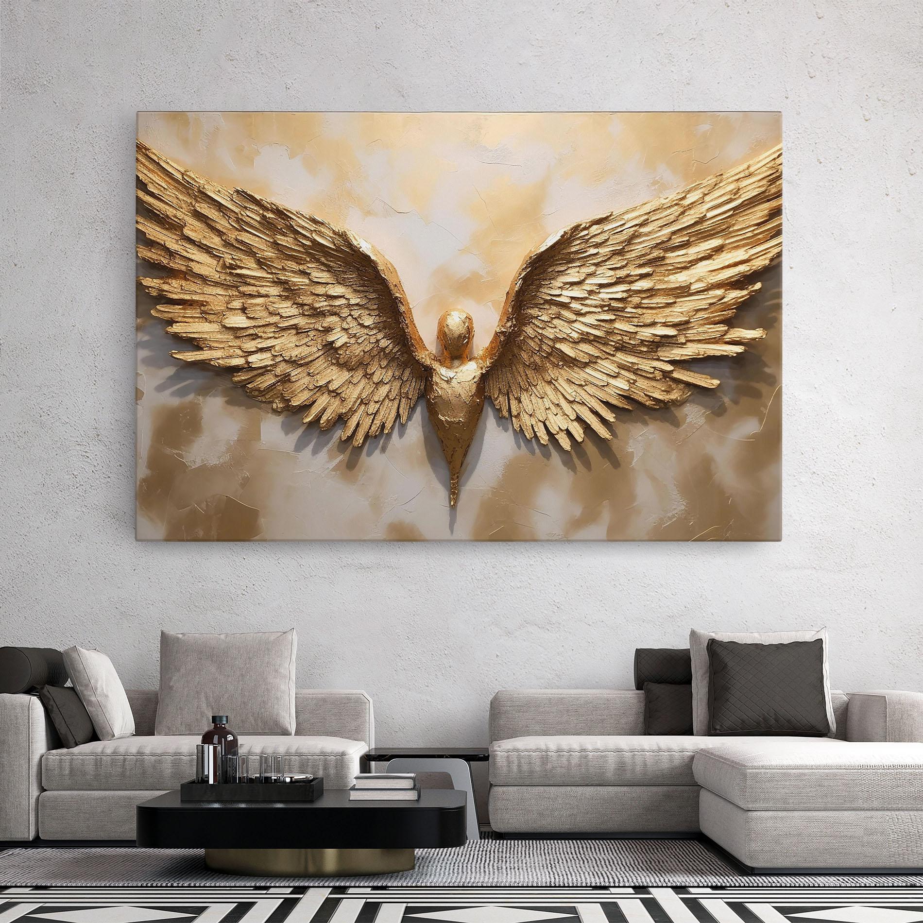 Leinwandbild Beautiful Gold Wings mockup 2