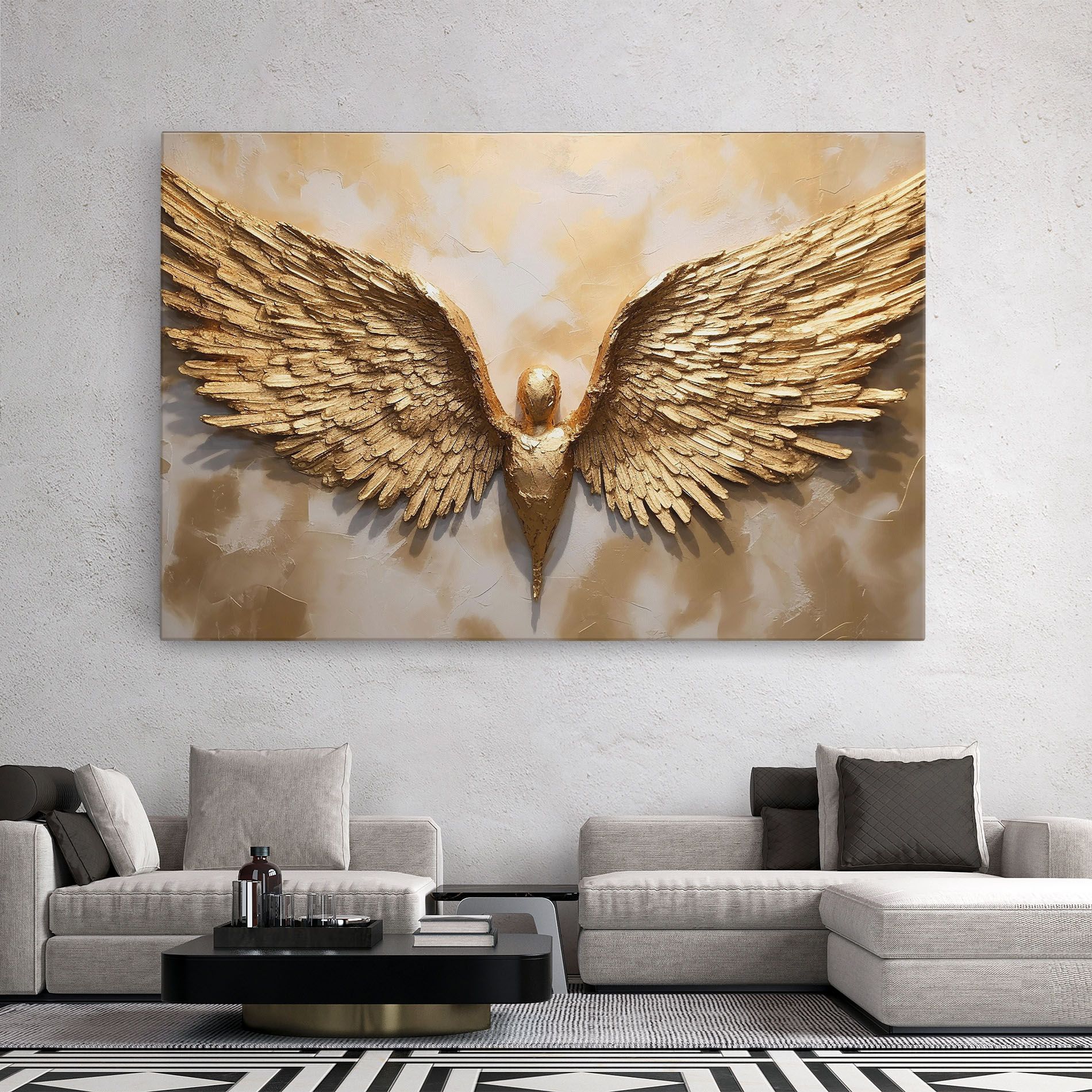 Beautiful Gold Wings mockup 2