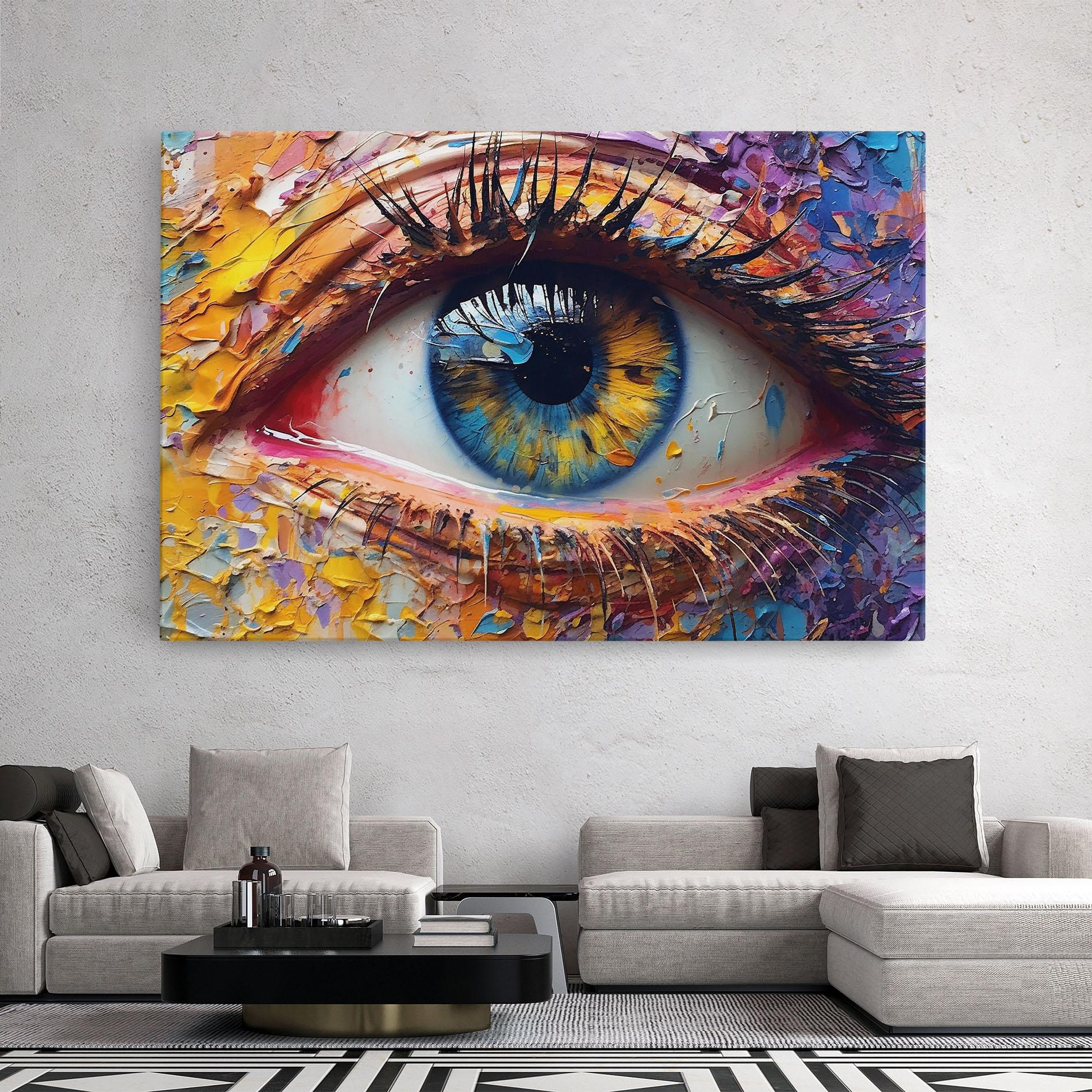 Leinwandbild Blue Eyes Art mockup 2