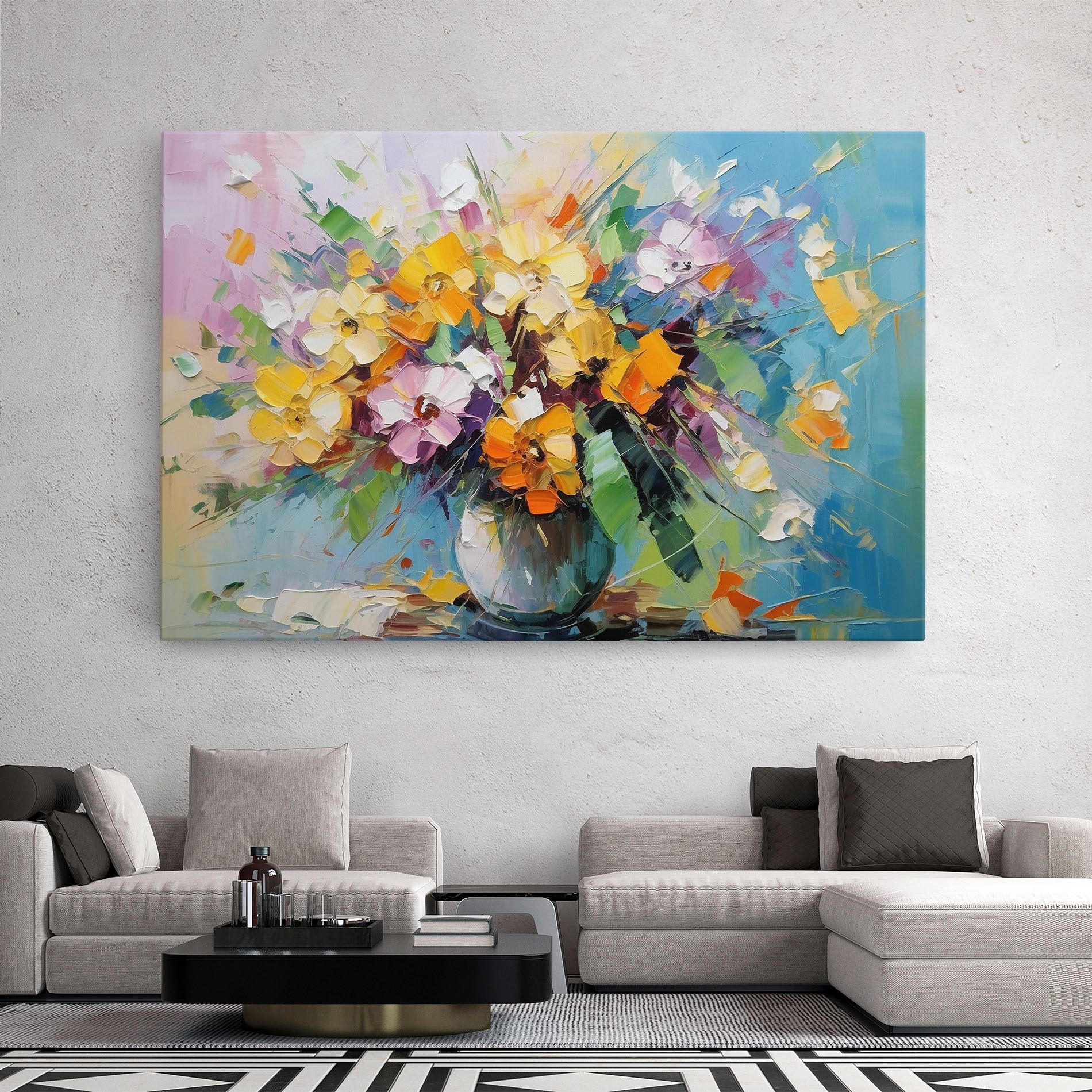 Colorfull Flowers Painting mockup 2