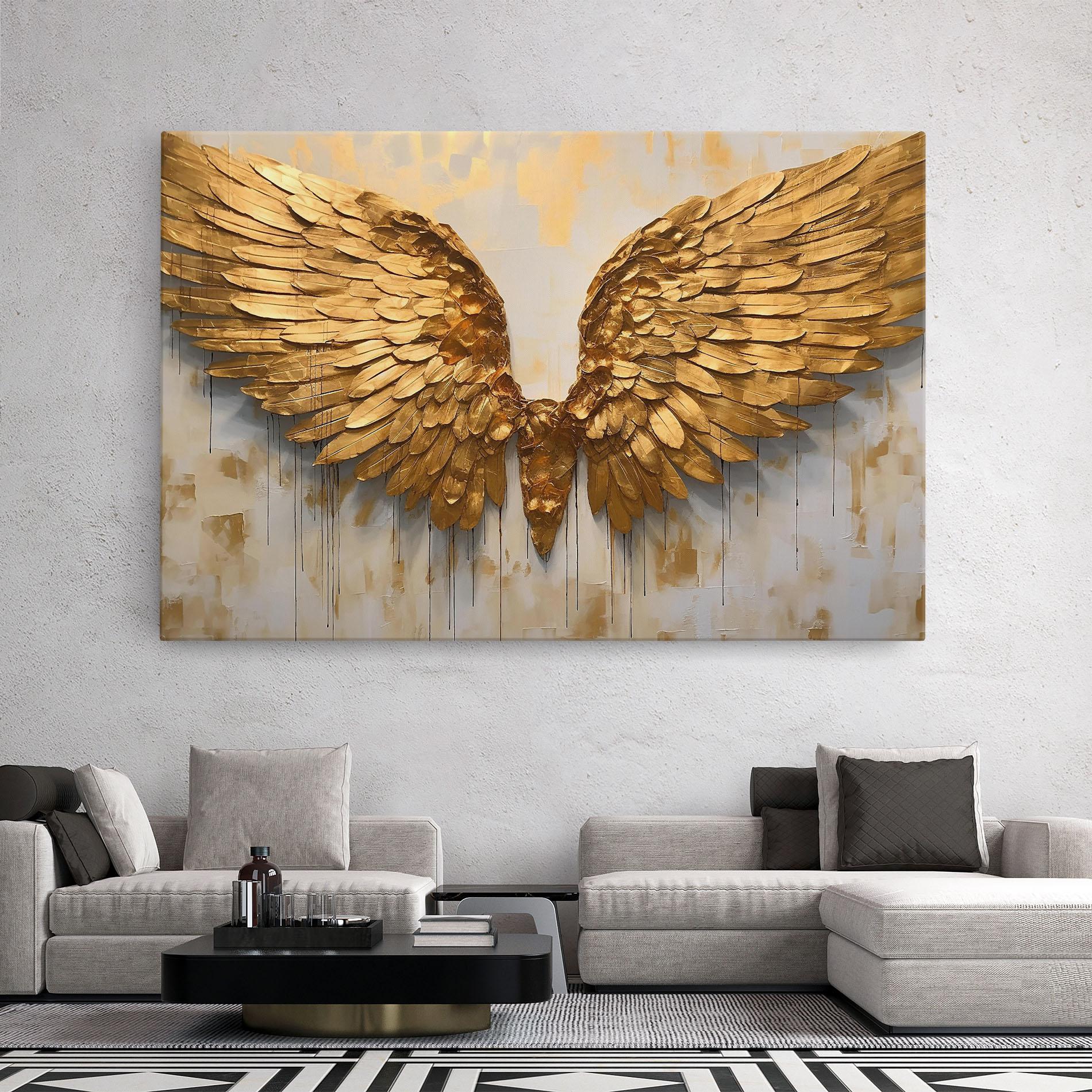 Leinwandbild Golden Wings Art mockup 2