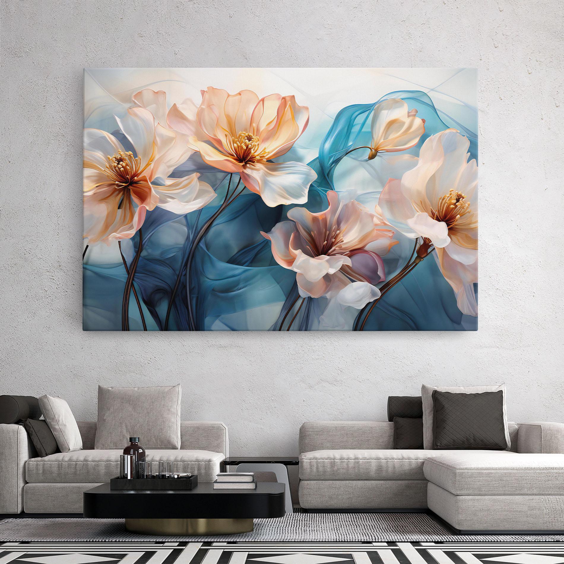 Leinwandbild Pink Flowers Floating mockup 2