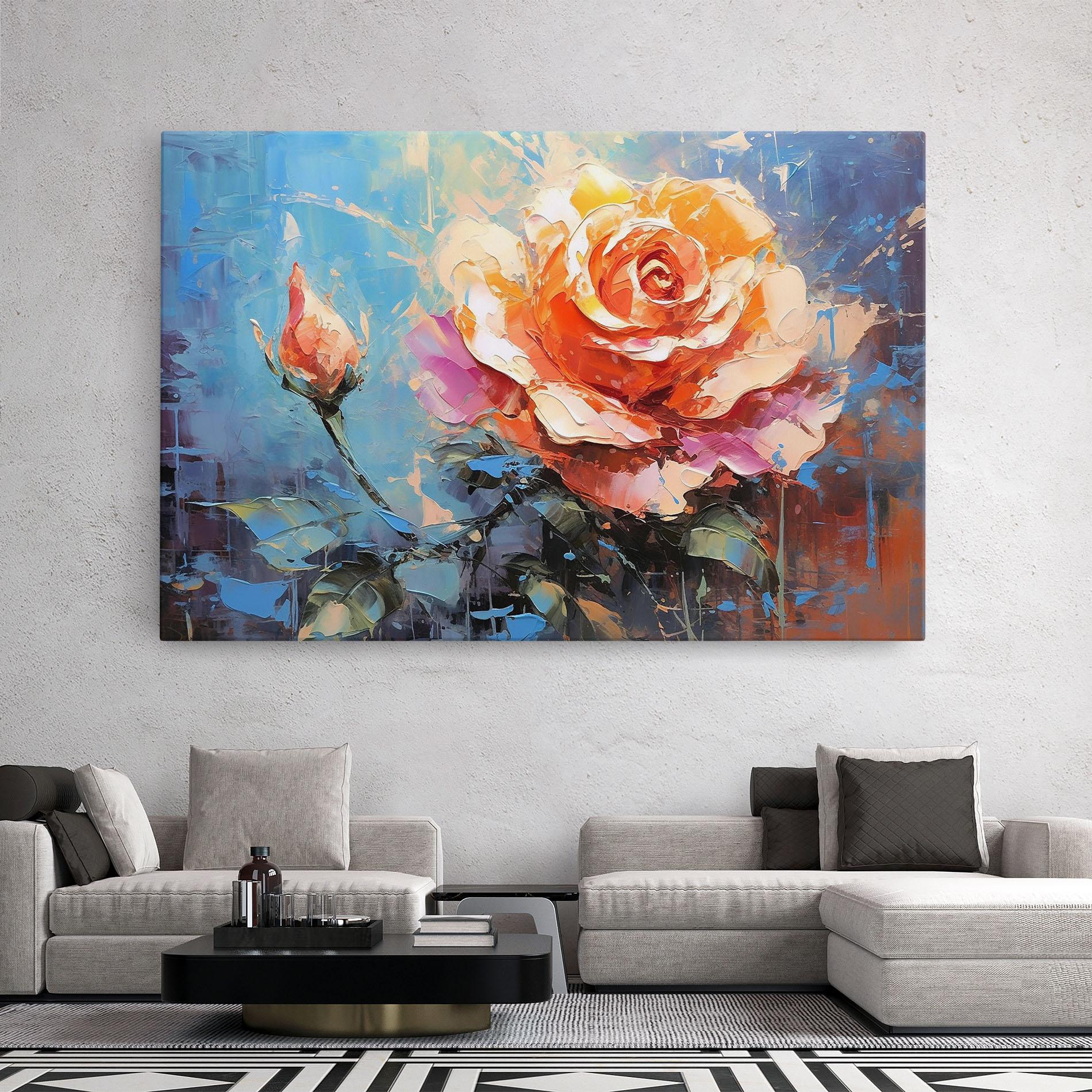 Leinwandbild Pretty Pink Rose Art mockup 2