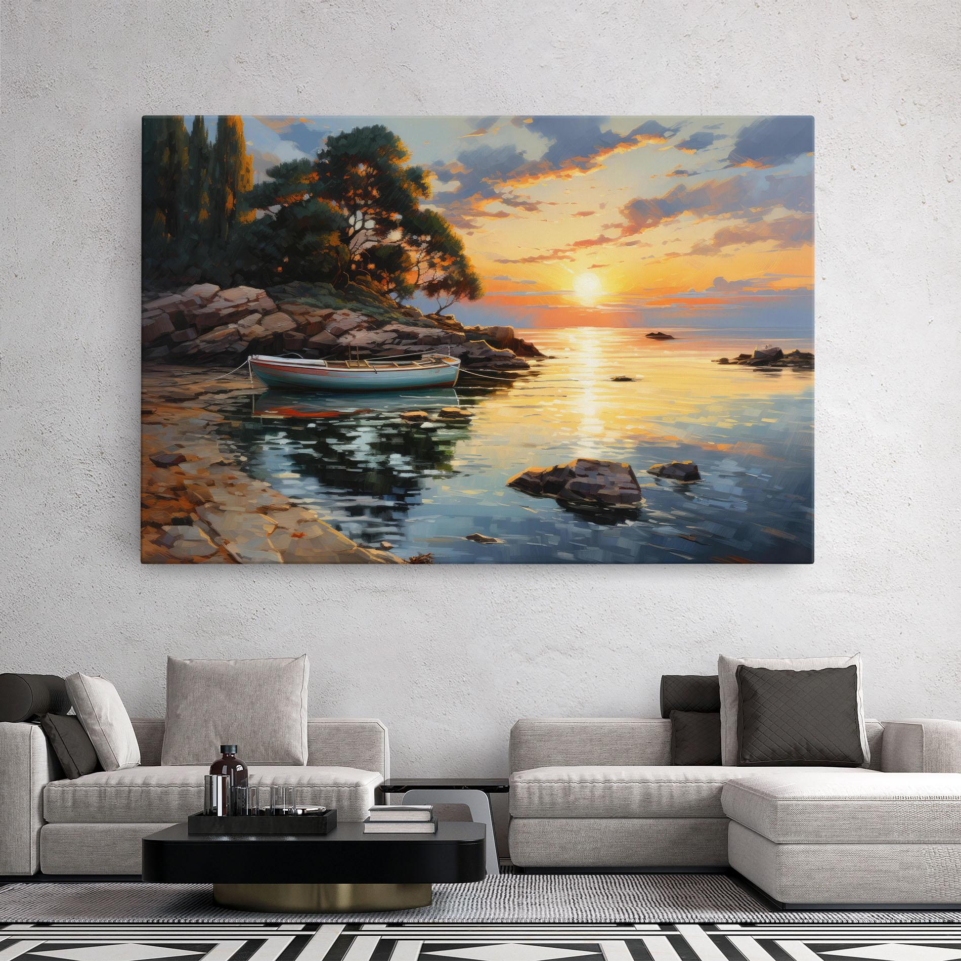 Leinwandbild Sunset Sea Art mockup 2