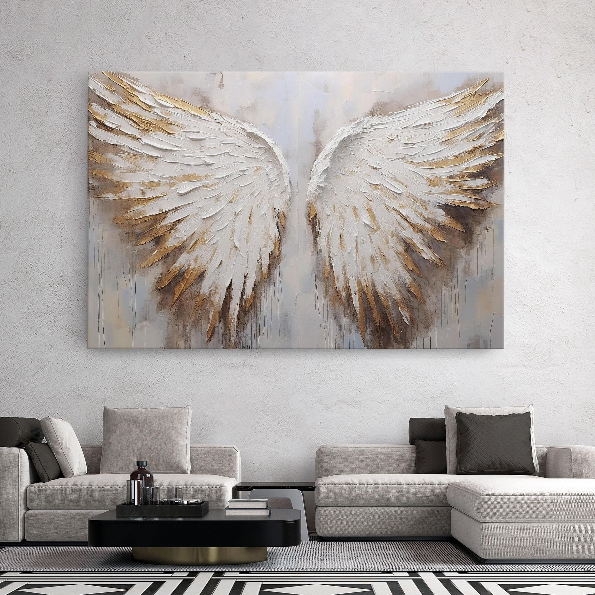 Leinwandbild White Angel Wings mockup 2