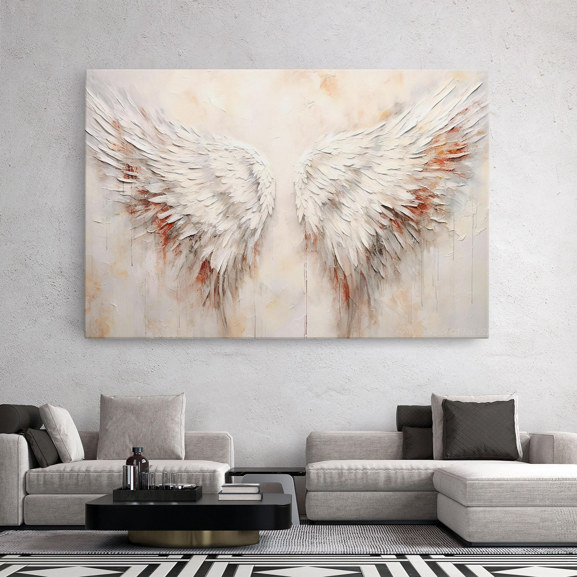 Leinwandbild White Bloody Wings mockup 2