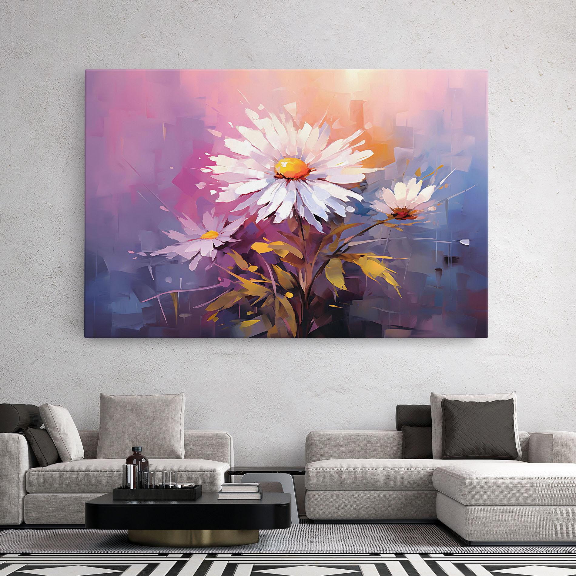 Leinwandbild White Flower On Purple mockup 2