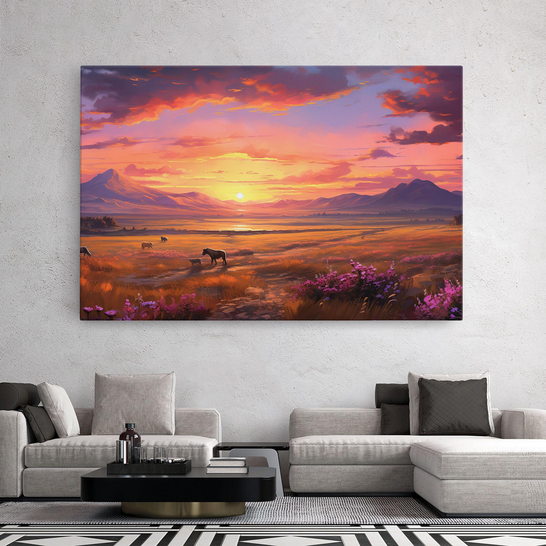 Leinwandbild Wild Horses Art mockup 2