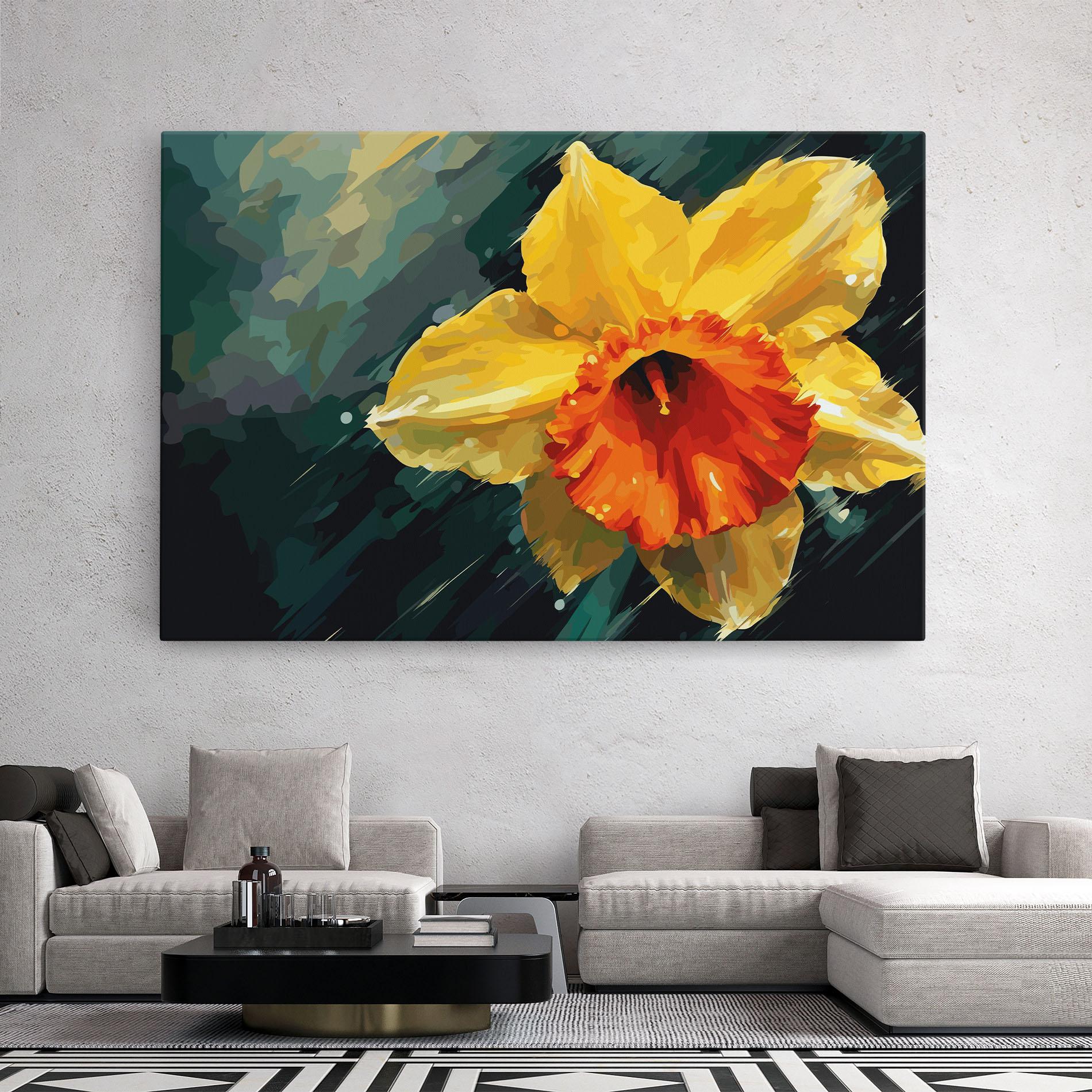 Leinwandbild Yellow Flower Art mockup 2