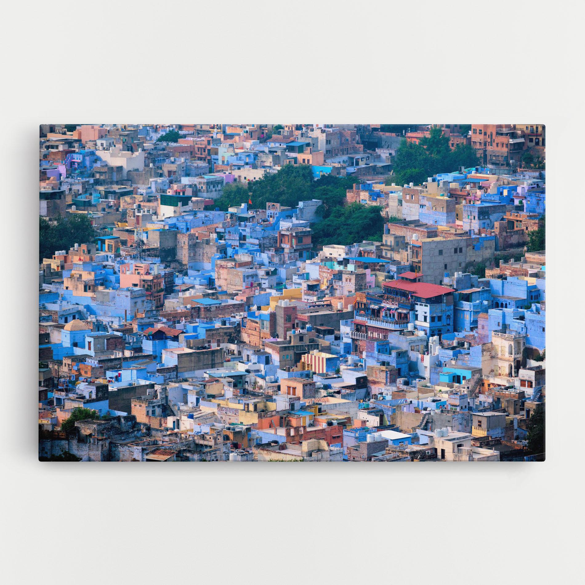 Leinwandbild Blue City India mockup 0