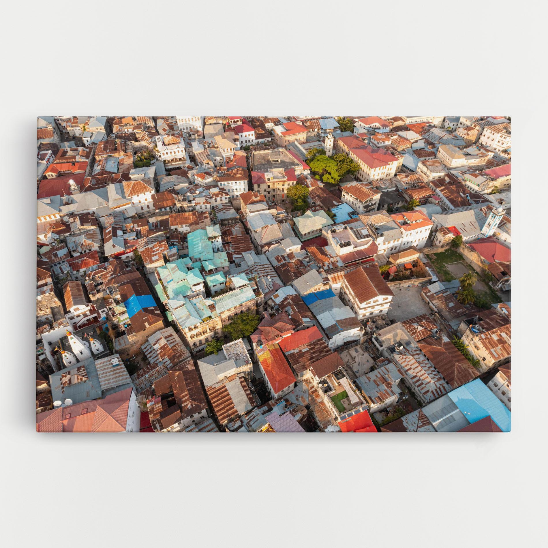 Leinwandbild Island Tanzania Buildings mockup 0