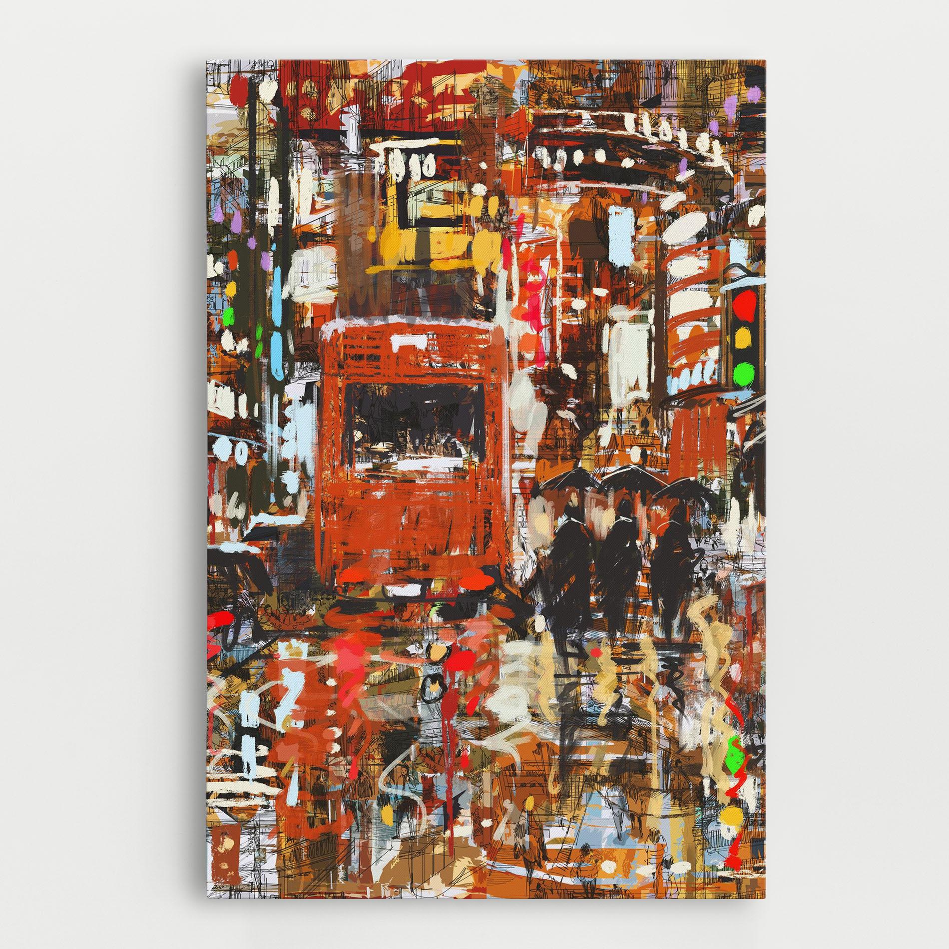 Leinwandbild Seamless Colorful City mockup 0