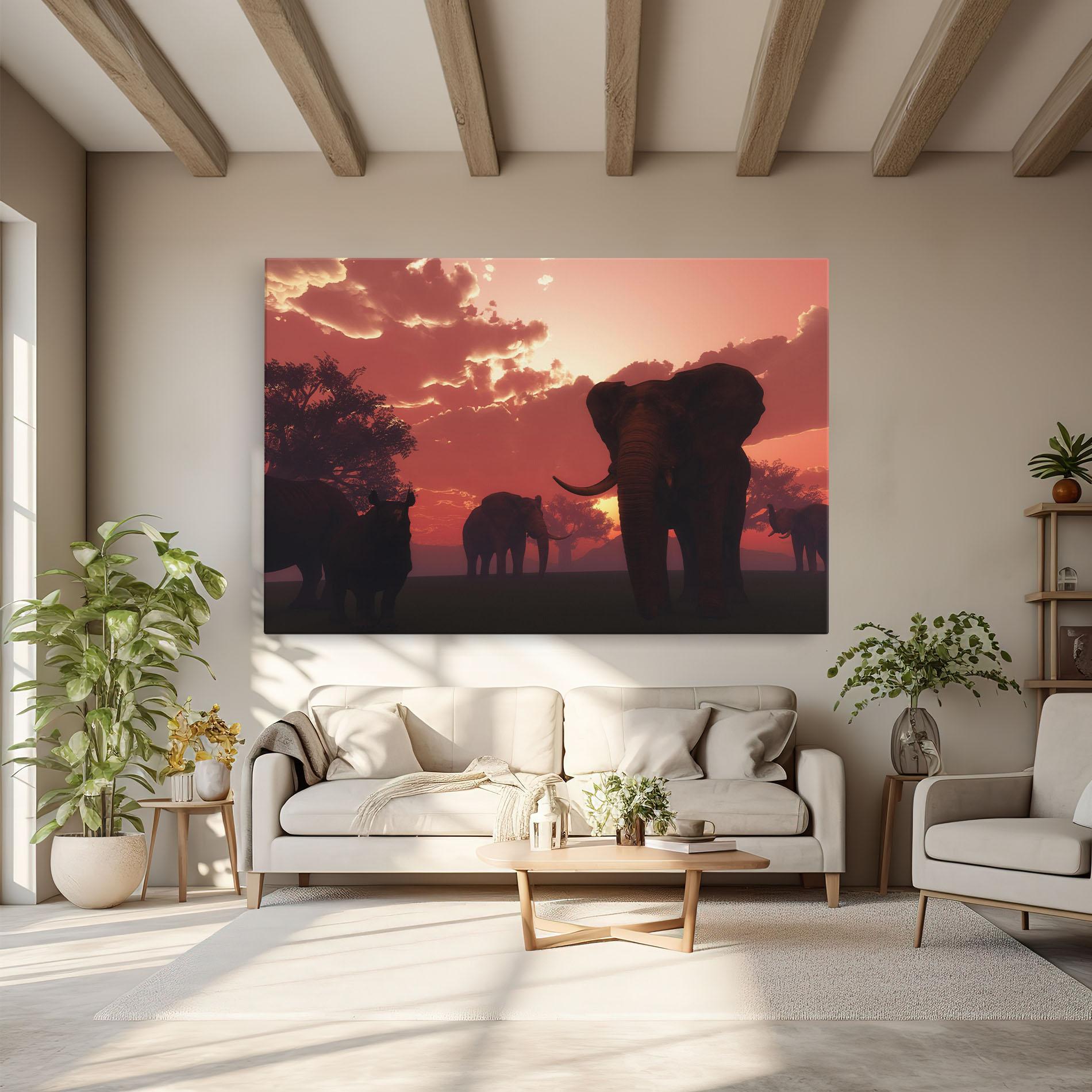 Leinwandbild African Elephant View mockup 6