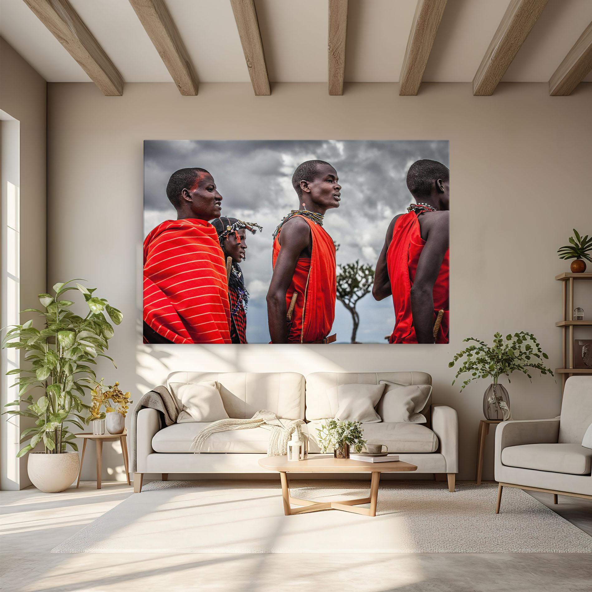 Leinwandbild Red African Clothes mockup 6