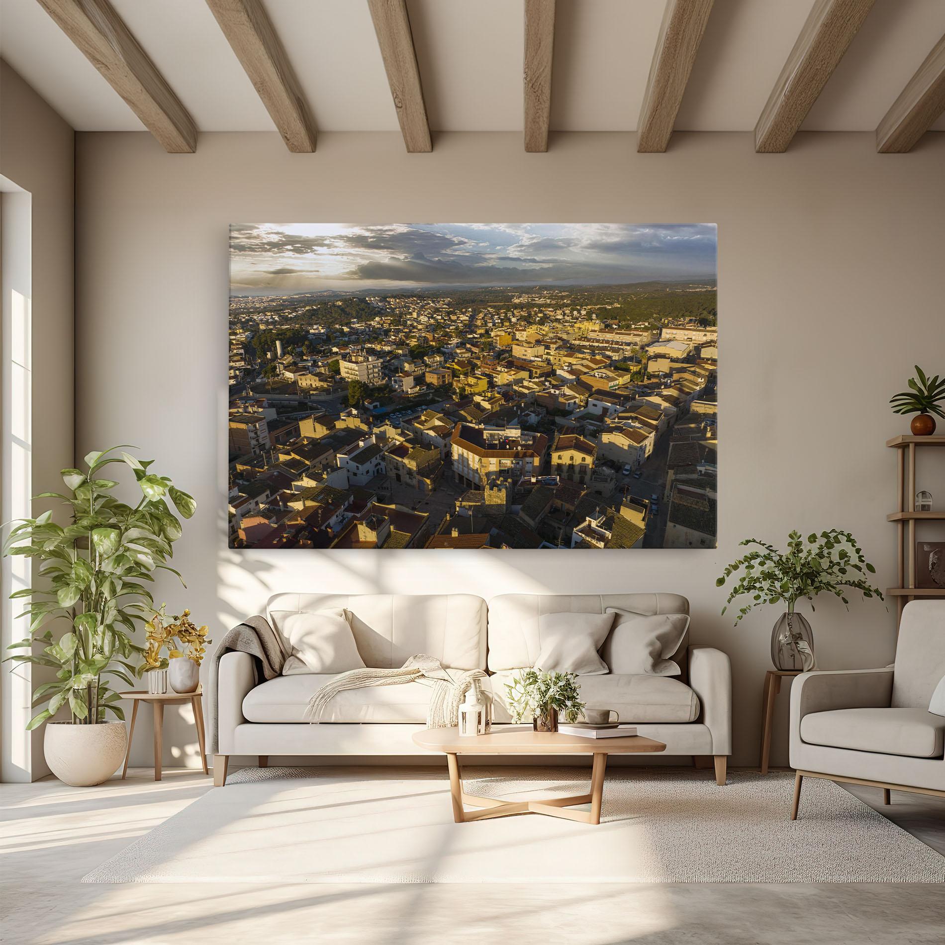 Leinwandbild Streets Town Sunrise mockup 6