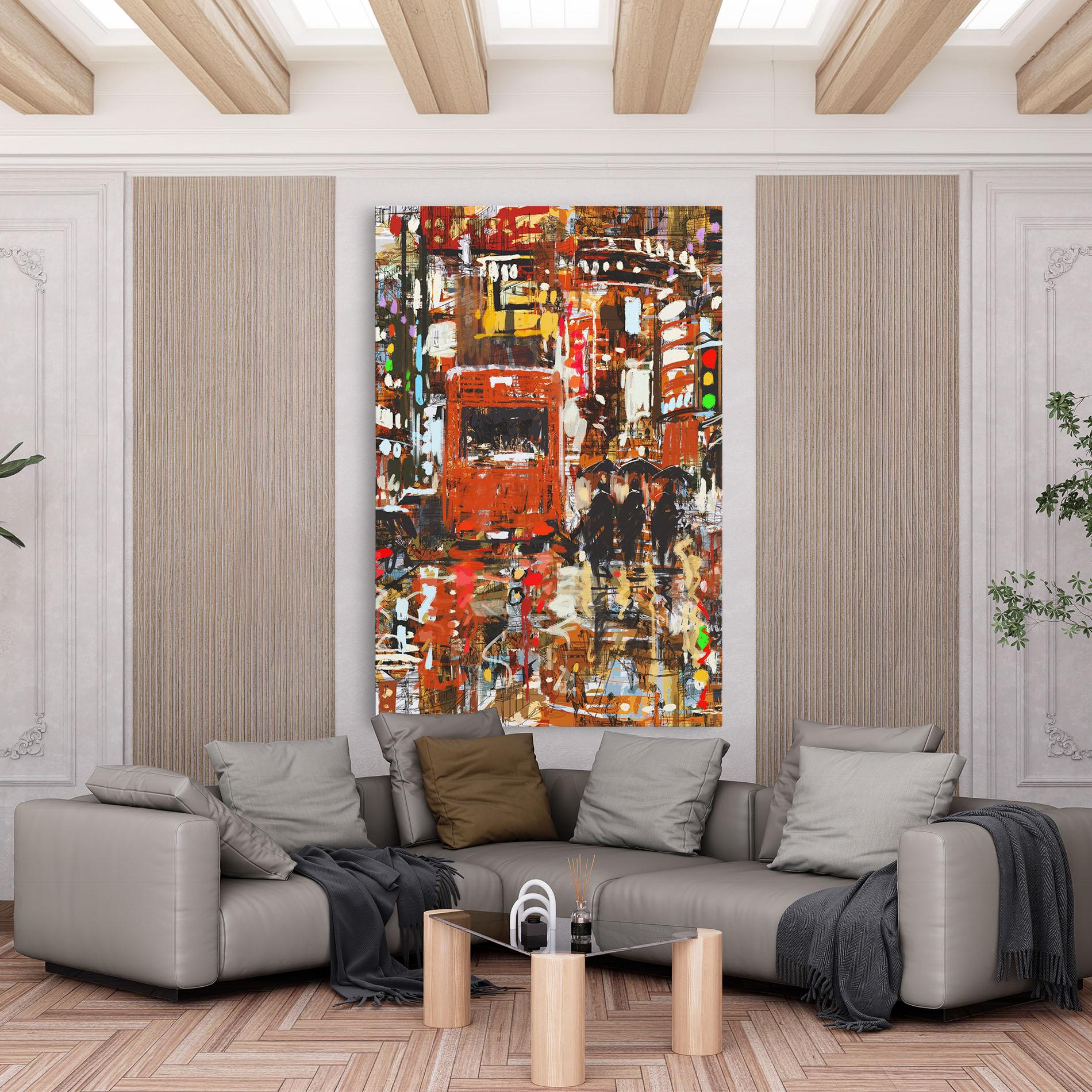 Leinwandbild Seamless Colorful City mockup 6