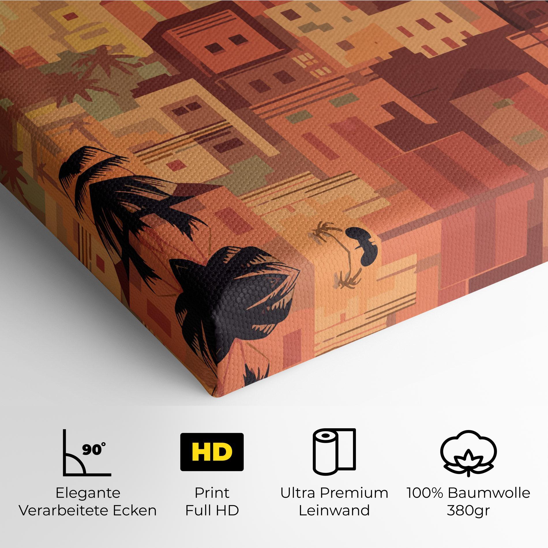Leinwandbild Africa City Sunset mockup 4