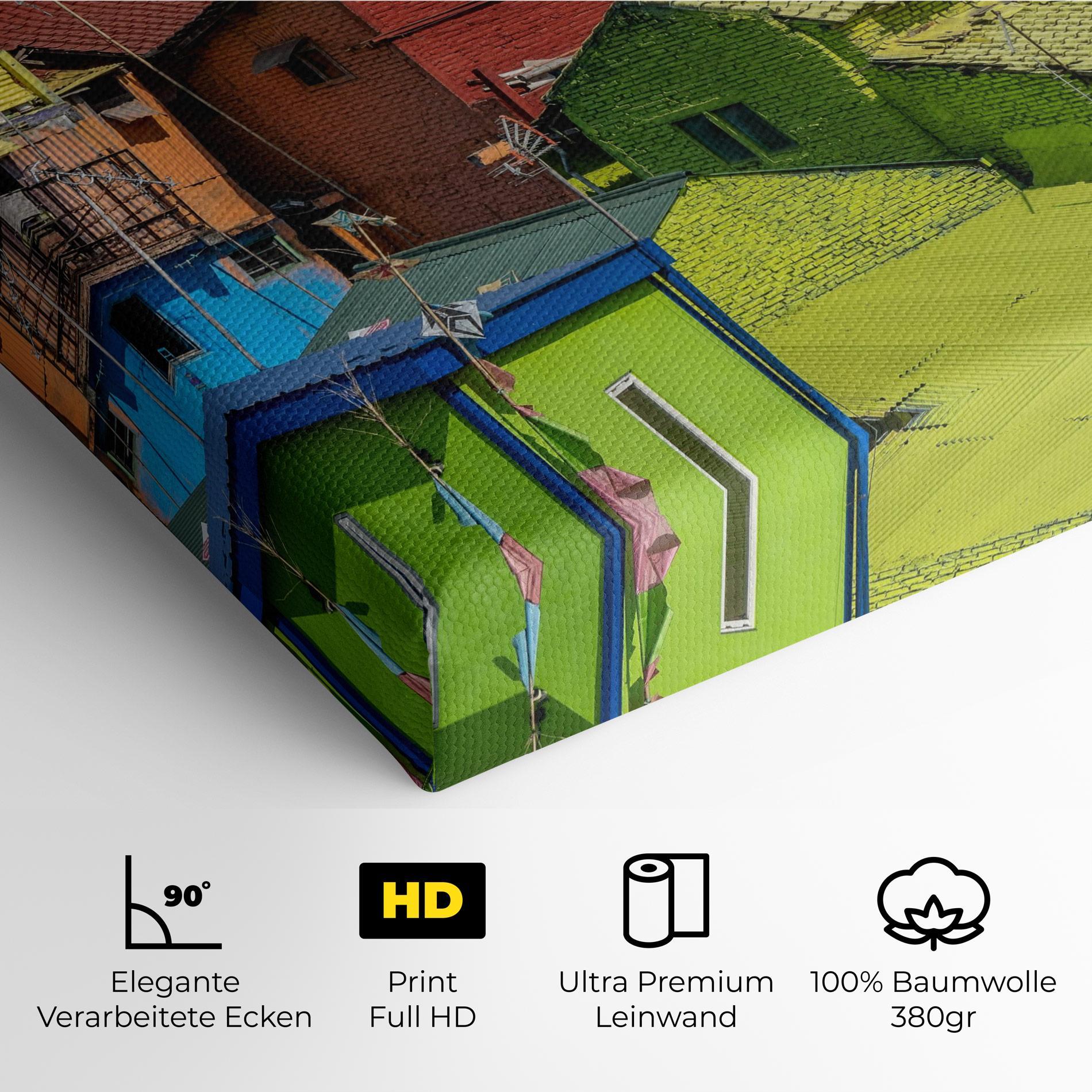 Leinwandbild Colorful Small Houses mockup 4