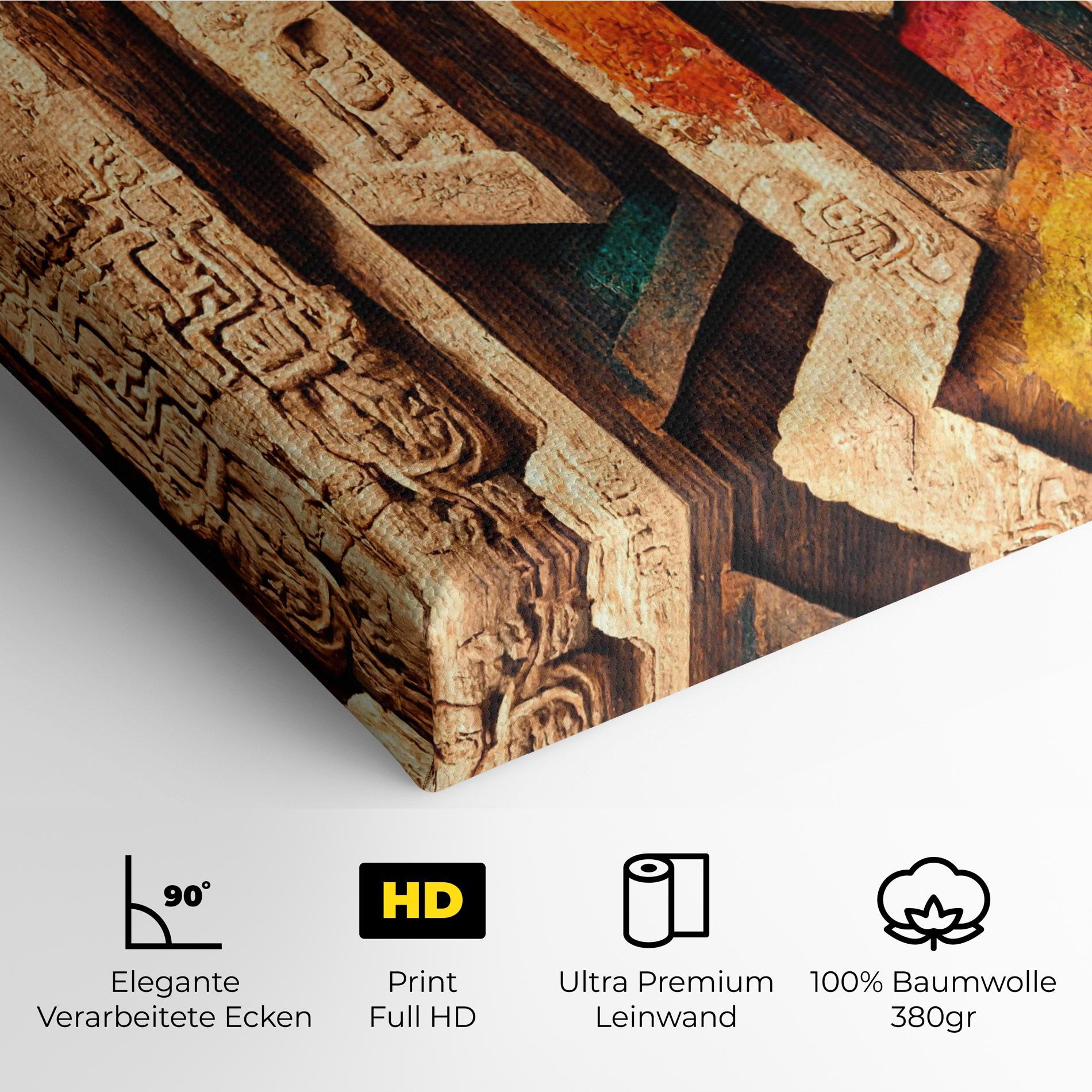 Leinwandbild Mayan Style Wood mockup 4